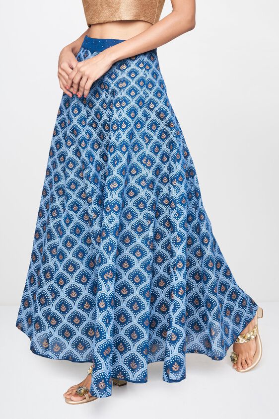 3 - Dark Blue Long Length Skirt, image 3