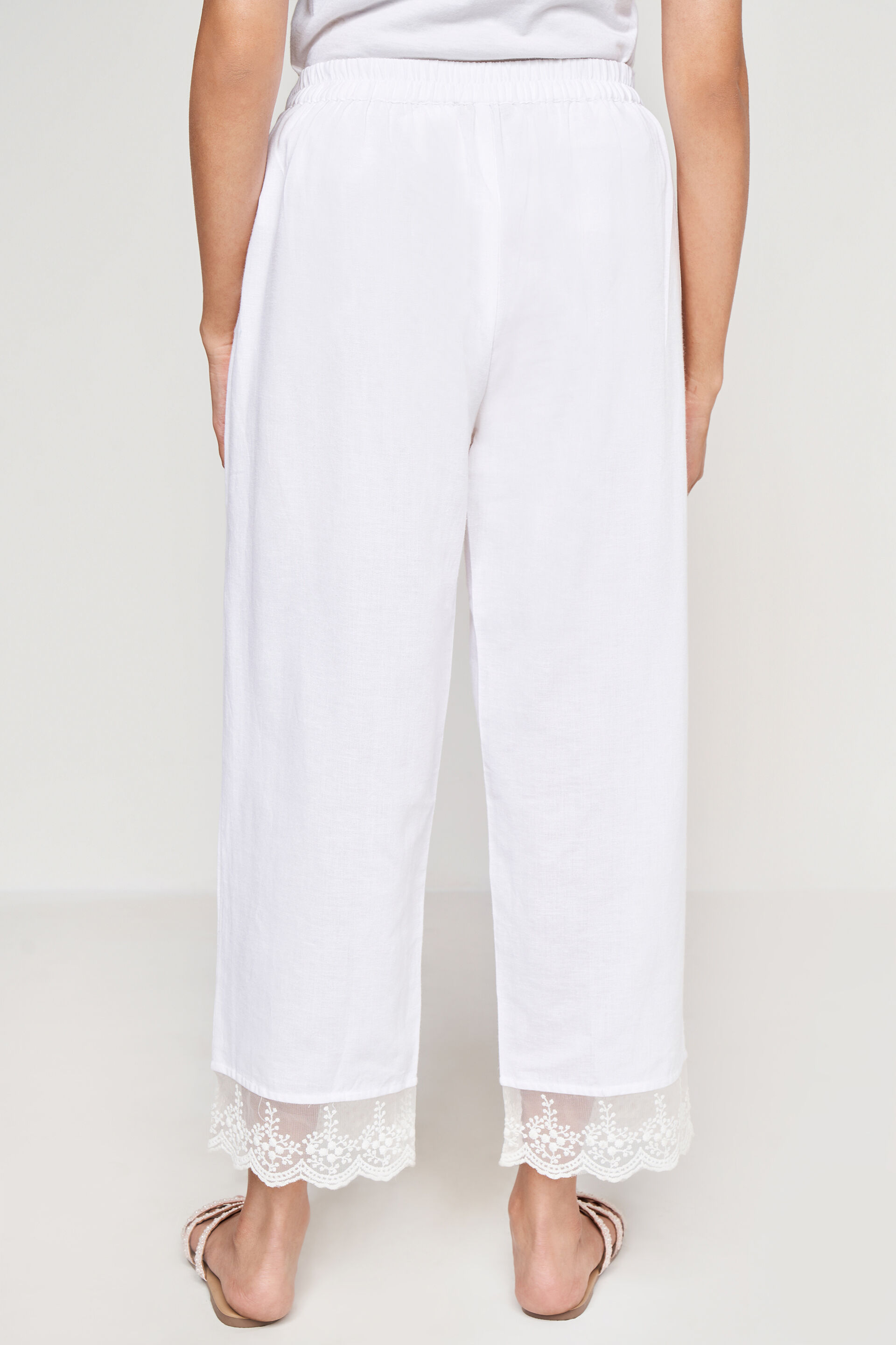 White Solid Lace Bottom, White, image 4