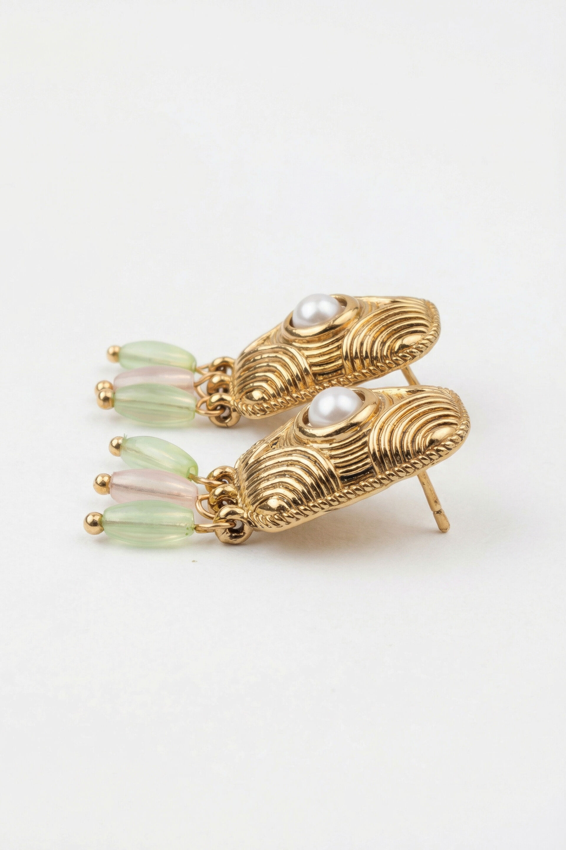 Pink Mint Bead Accent Earrings, , image 3