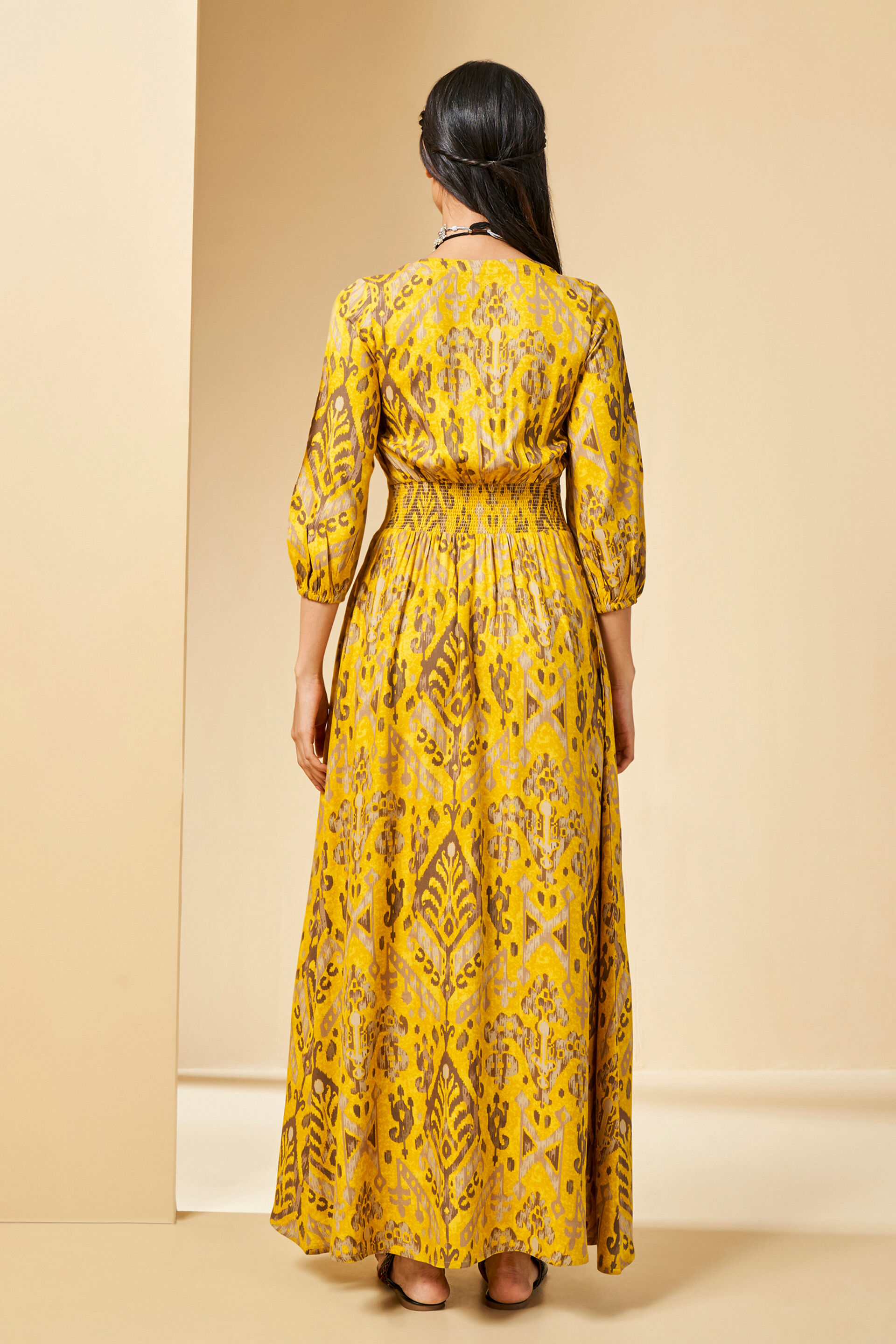 Flare It Up Maxi Dress, Mustard, image 4