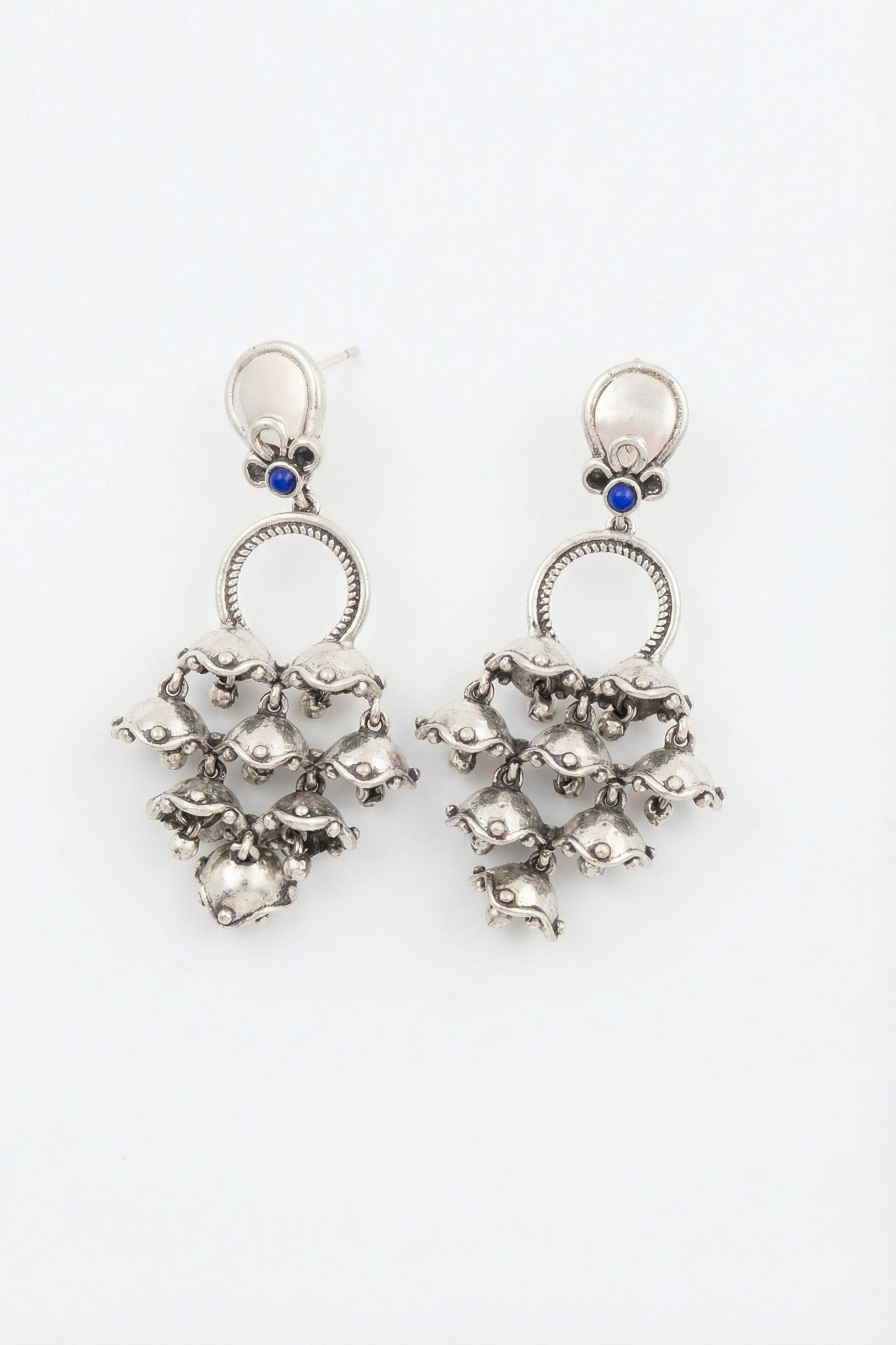 Silver Ghungroo Drop Earrings, , image 3