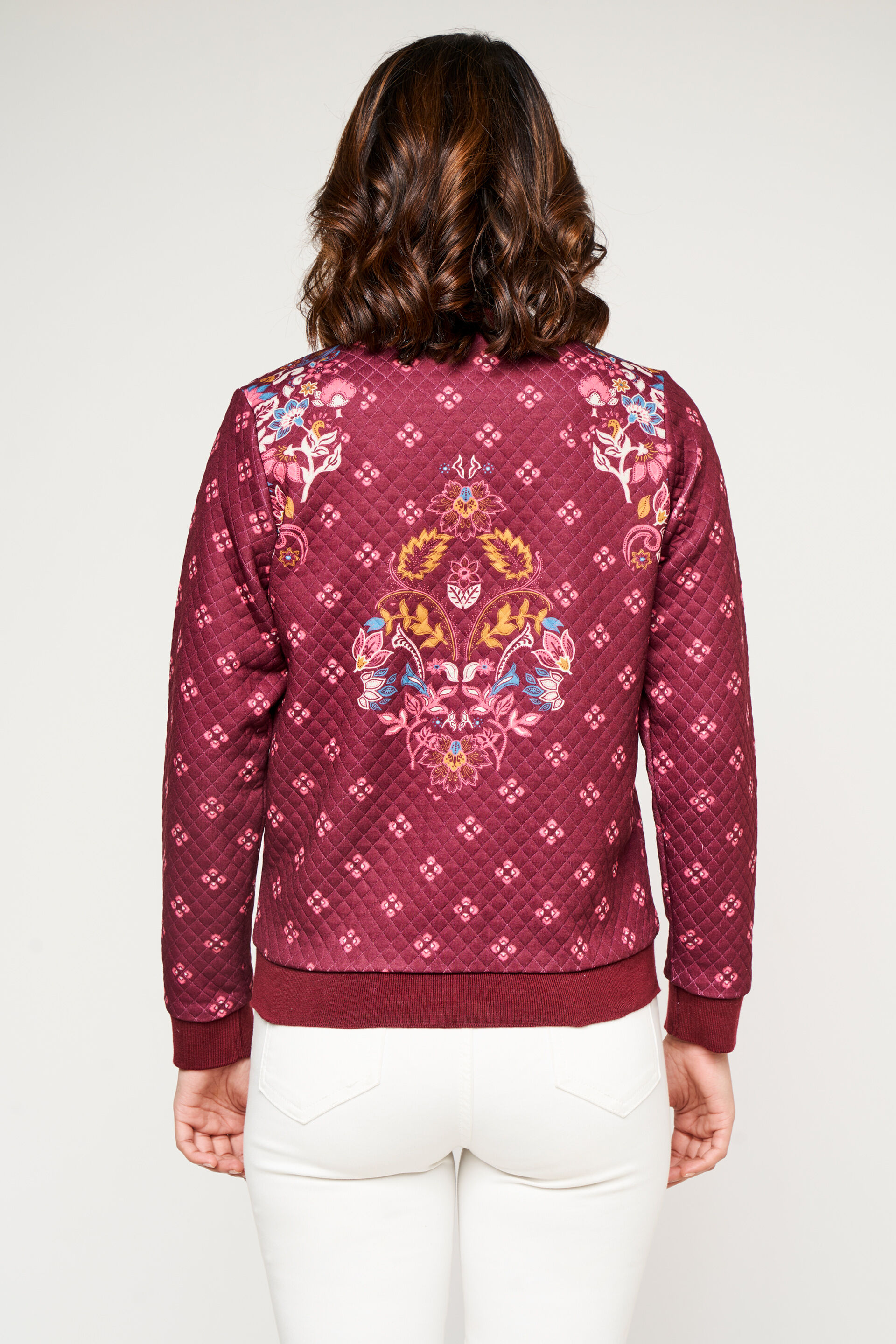 Maroon Floral Straight Jacket, Maroon, image 6