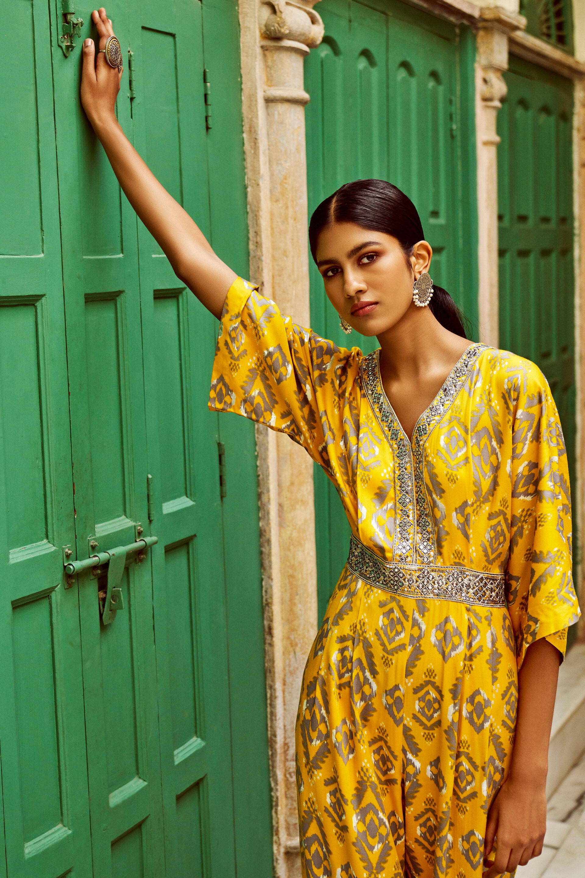 Global desi yellow jumpsuit clearance