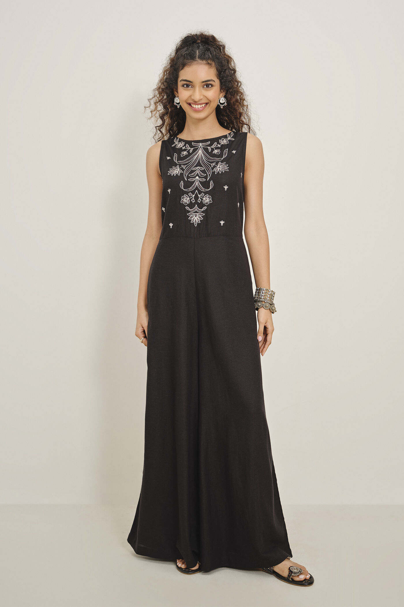 Black Jharna Embroidered Jumpsuit