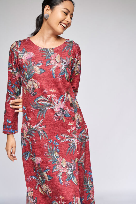 2 - Red Floral Straight Tunic, image 2
