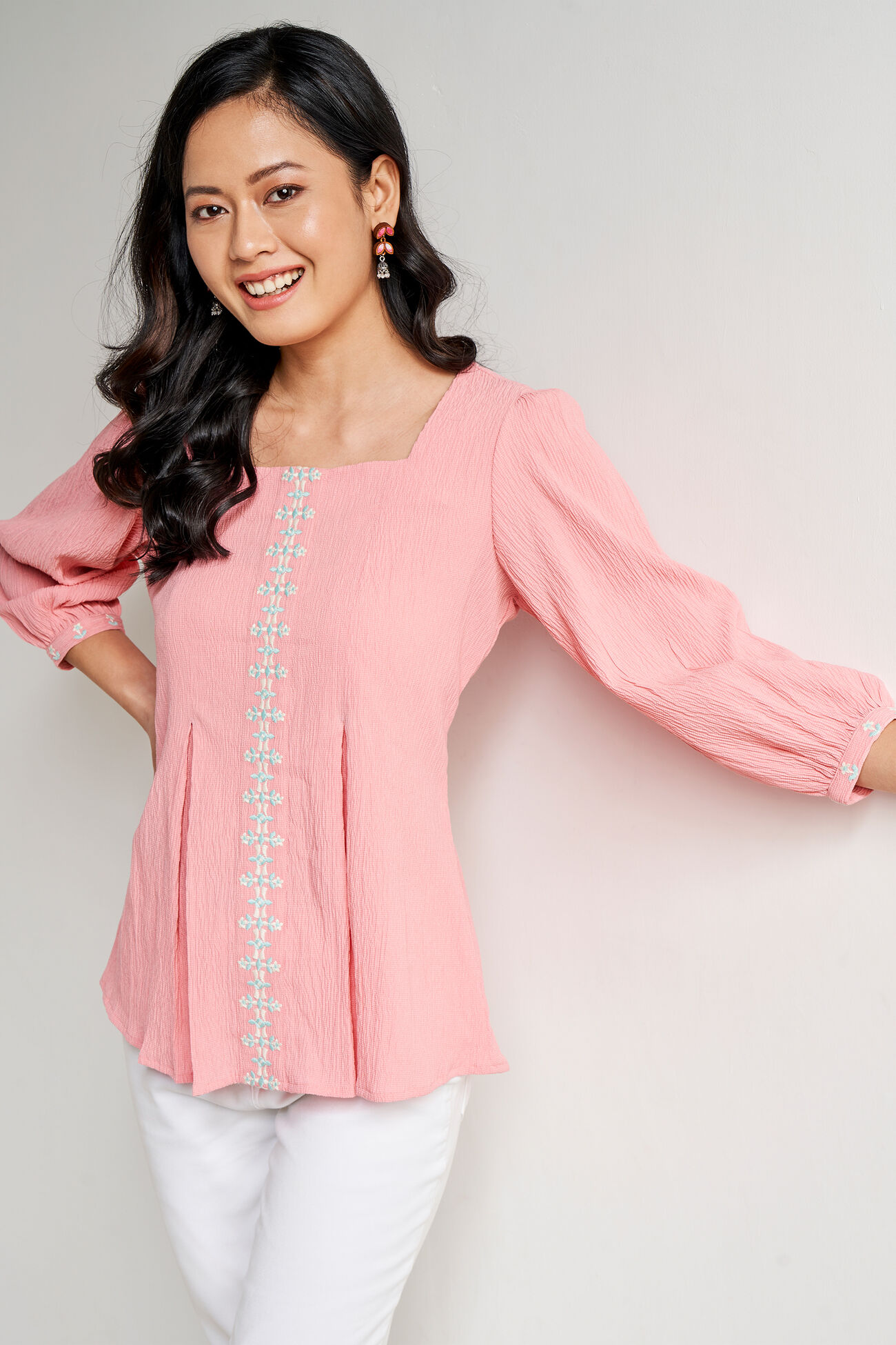 Solid Flared Top, Pink, image 4