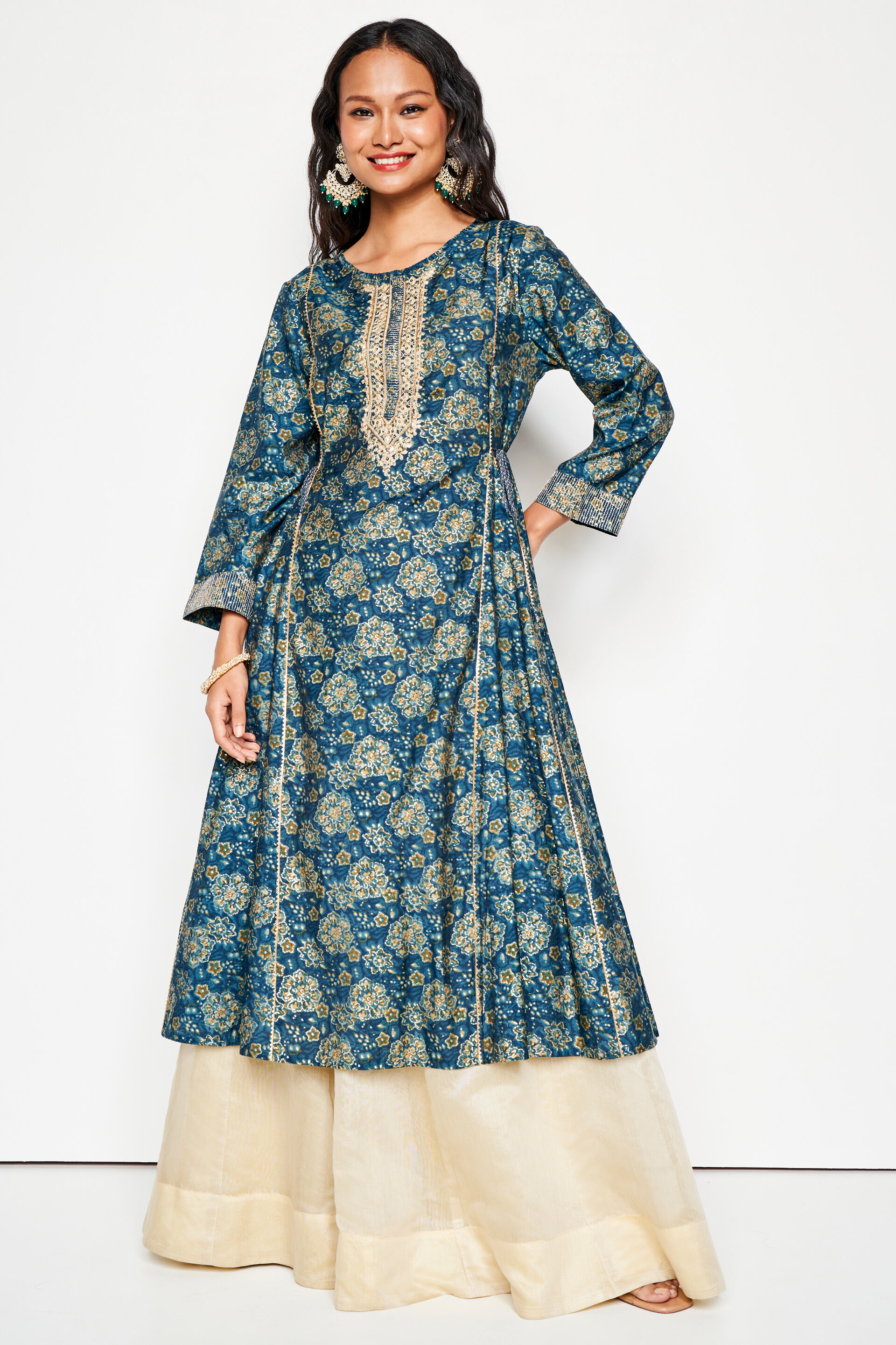 Global desi blue maxi dress cheap