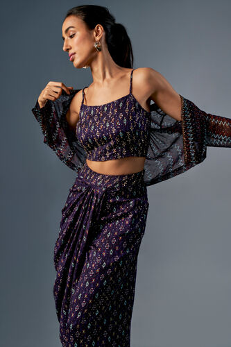 The Saree Skirt Set, Purple, image 5
