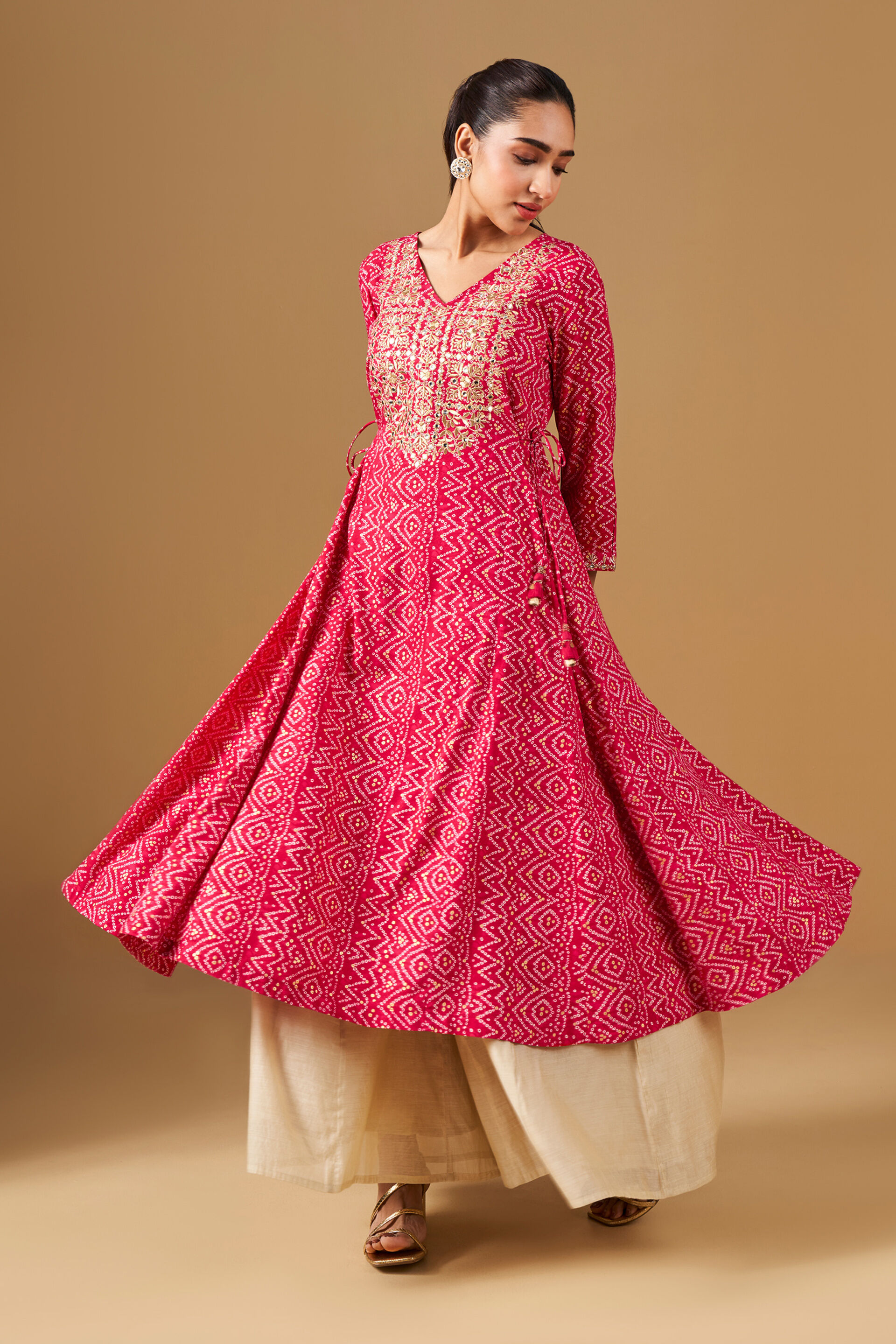 Embroidered Viscose Kurta - Pink, Pink, image 3