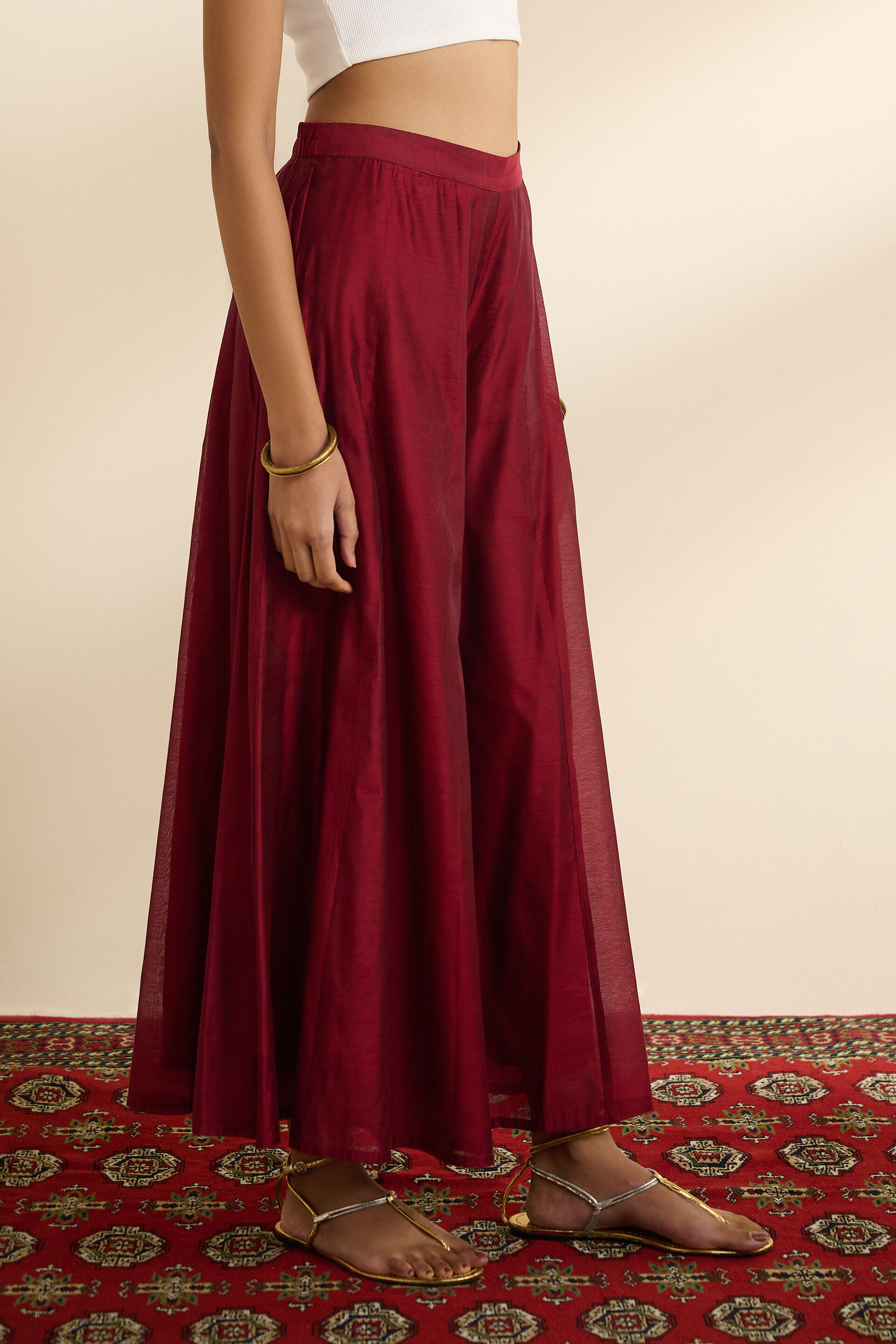 Flared Maroon Sharara, Maroon, image 2