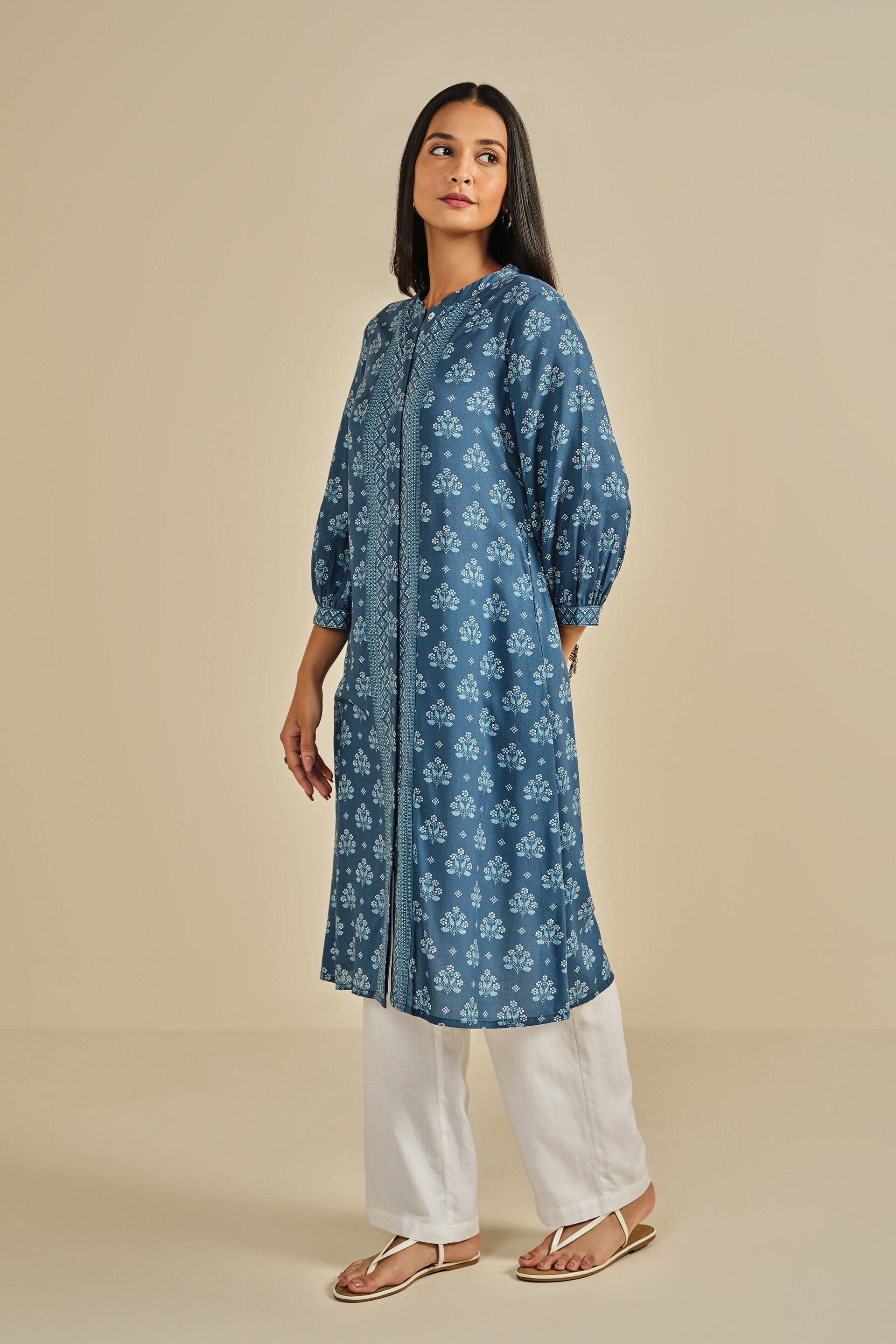 Dildaar Kurta, Indigo, image 3