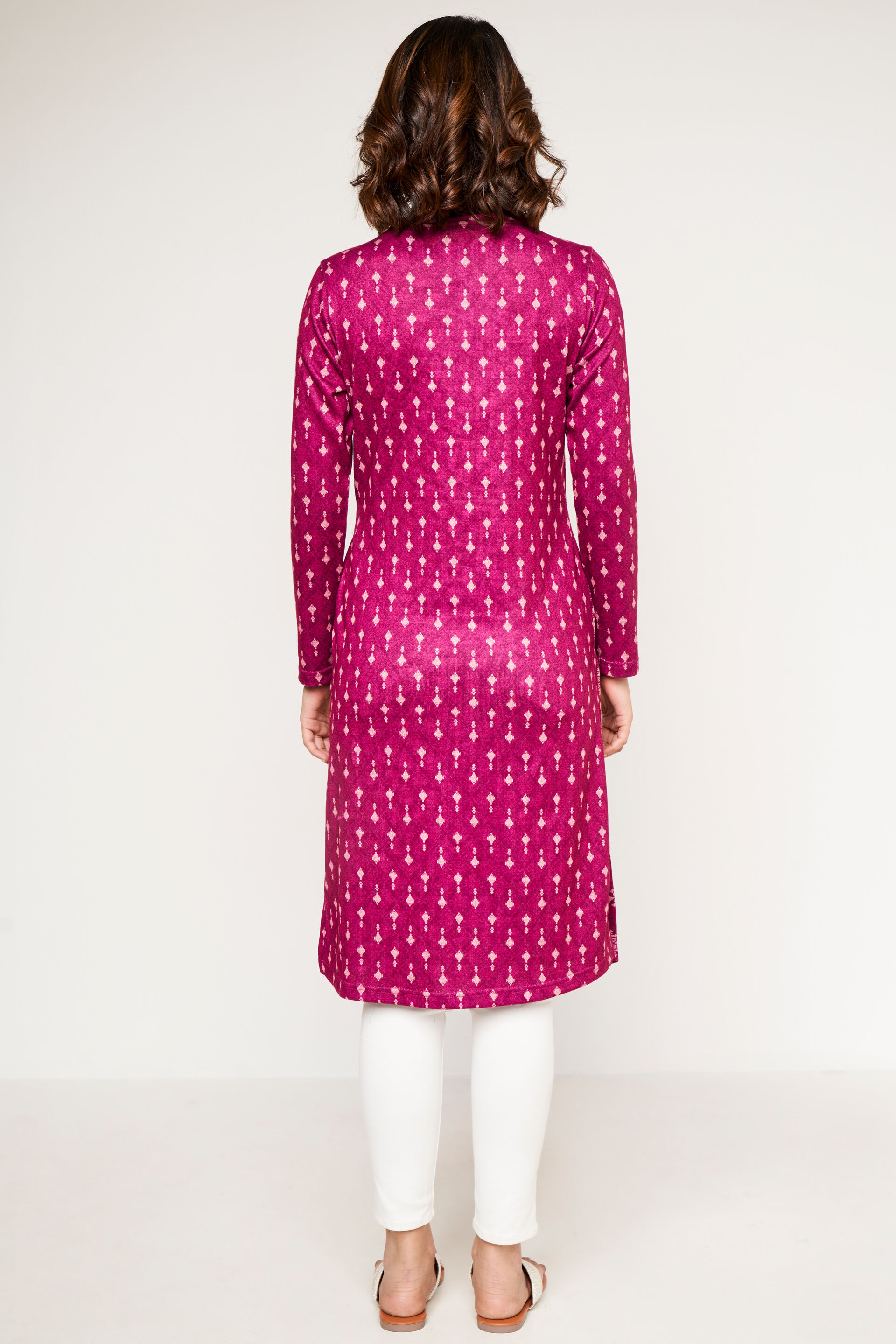 Wine Geometric Straight Kurta, Wine, image 6