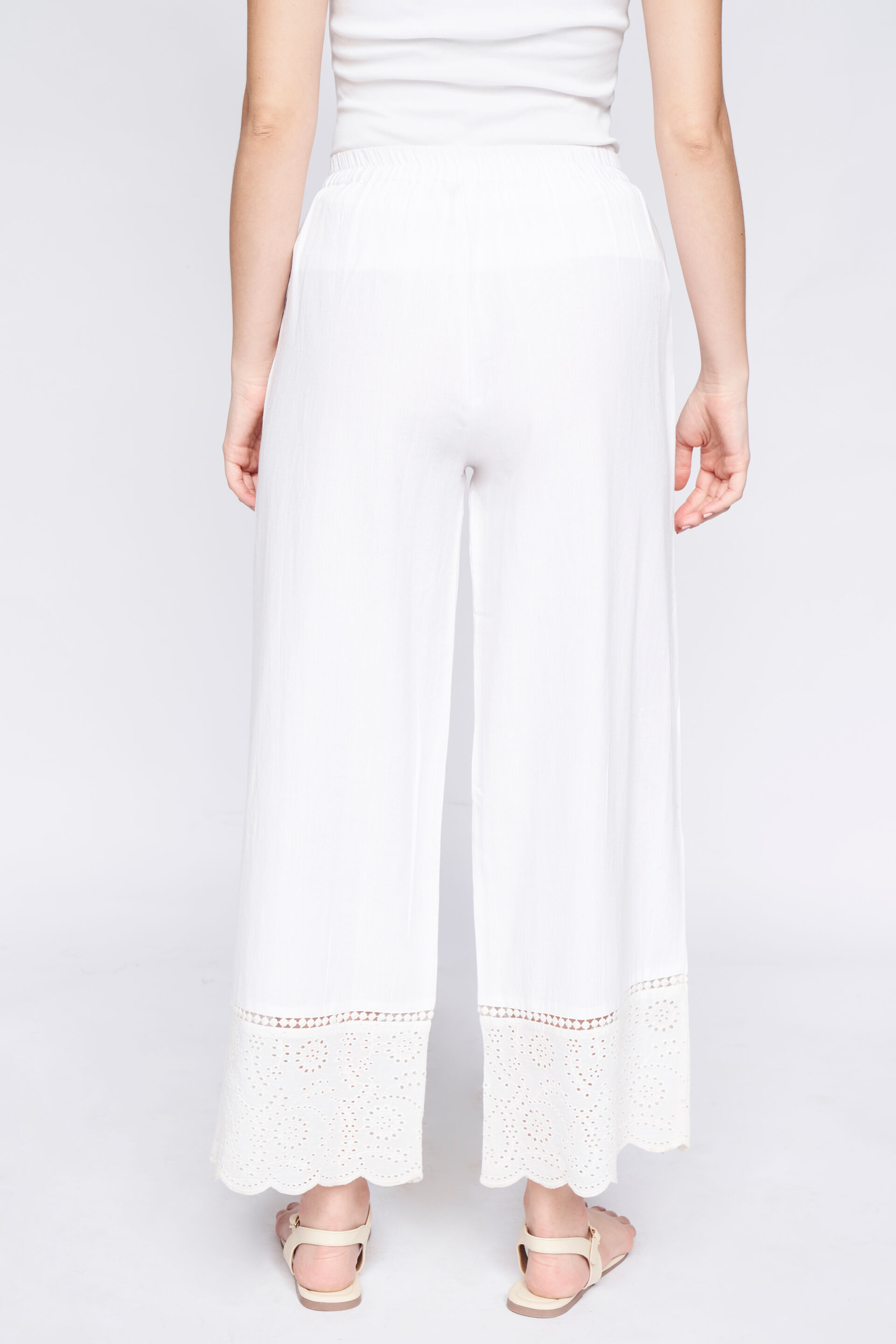 Bell Bottom Pants In White