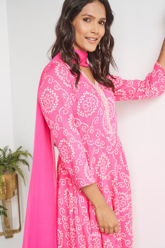 Coral Ethnic Motifs Fit & Flare Suit Set, Coral, image 7