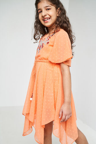 Coral Solid High-Low Dress, Coral, image 5