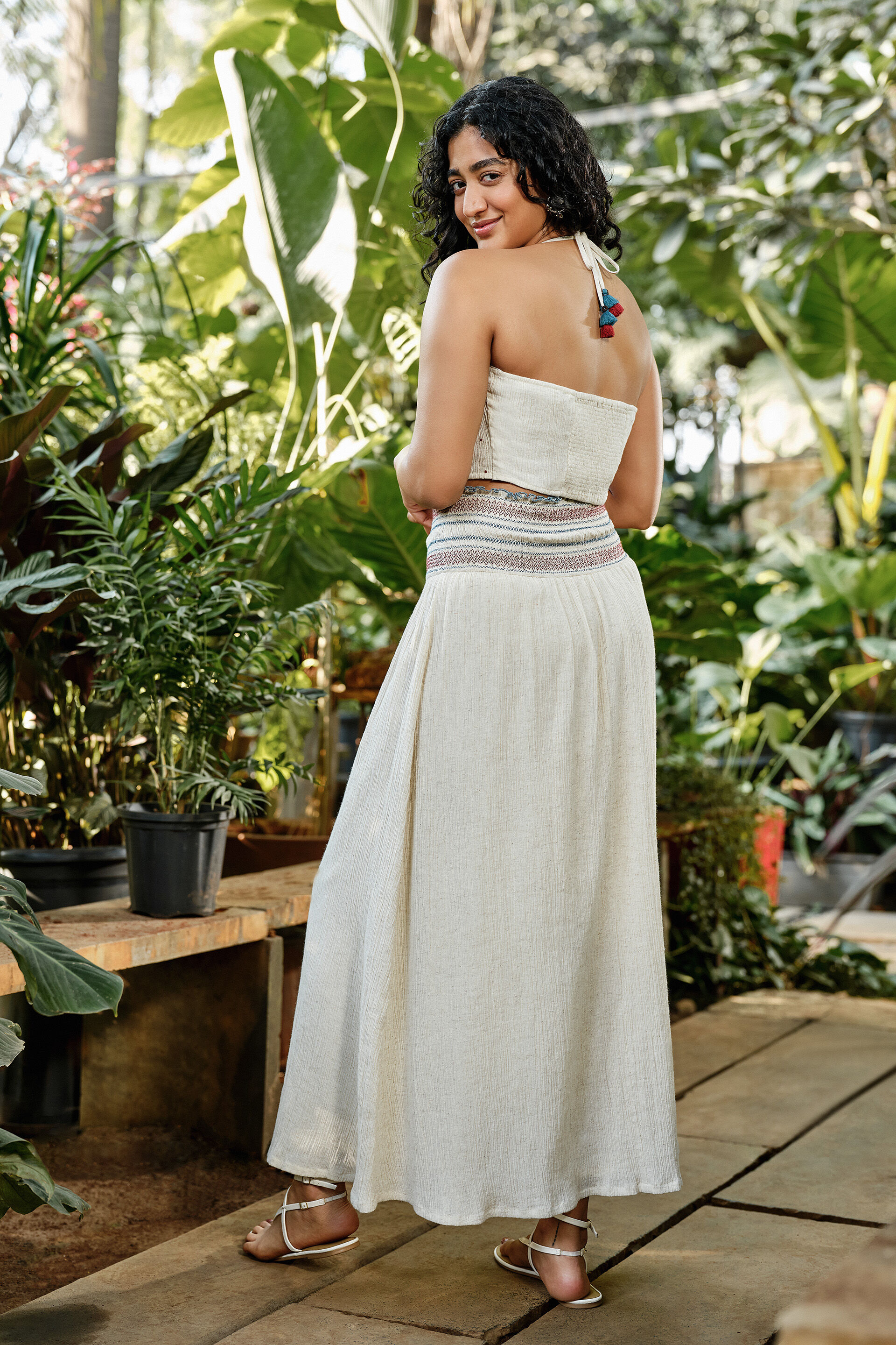 Panchi Skirt Set, Cream, image 5