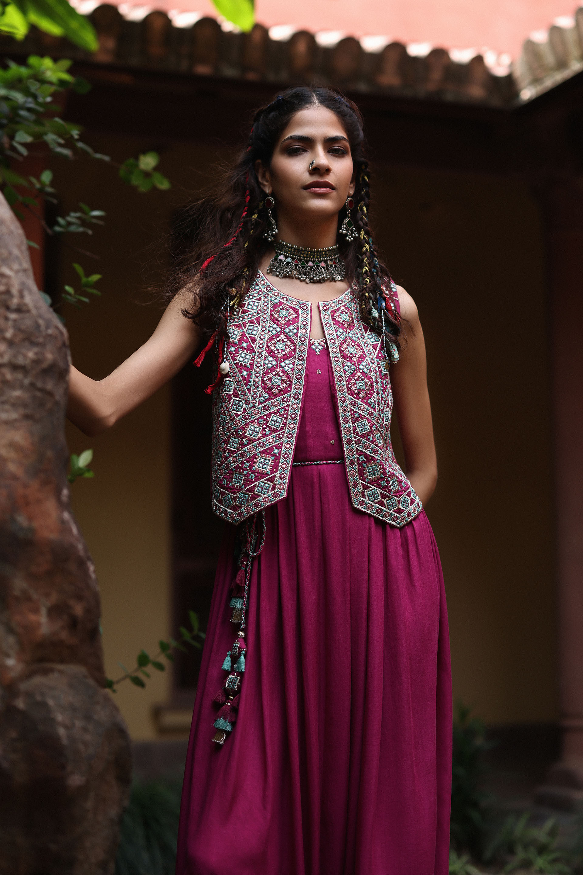 Manmarzi Jumpsuit Set, Wine, image 4