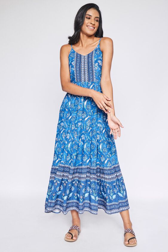 5 - Indigo Floral Fit & Flare Gown, image 5