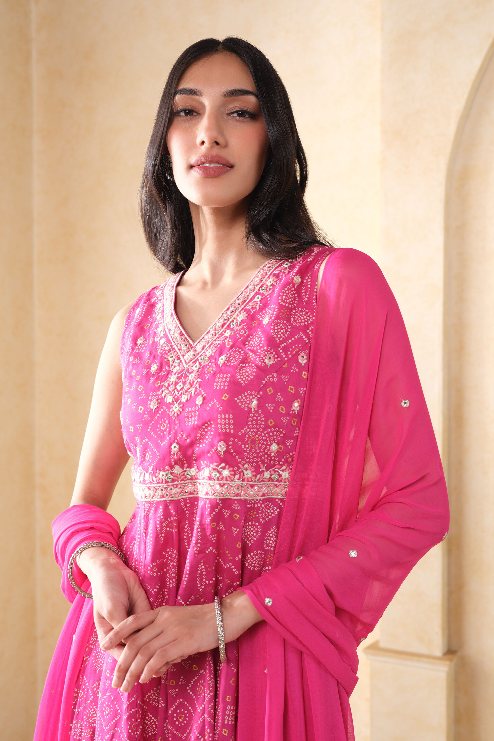 Gulab Ki Kali Anarkali Set, Pink, image 4