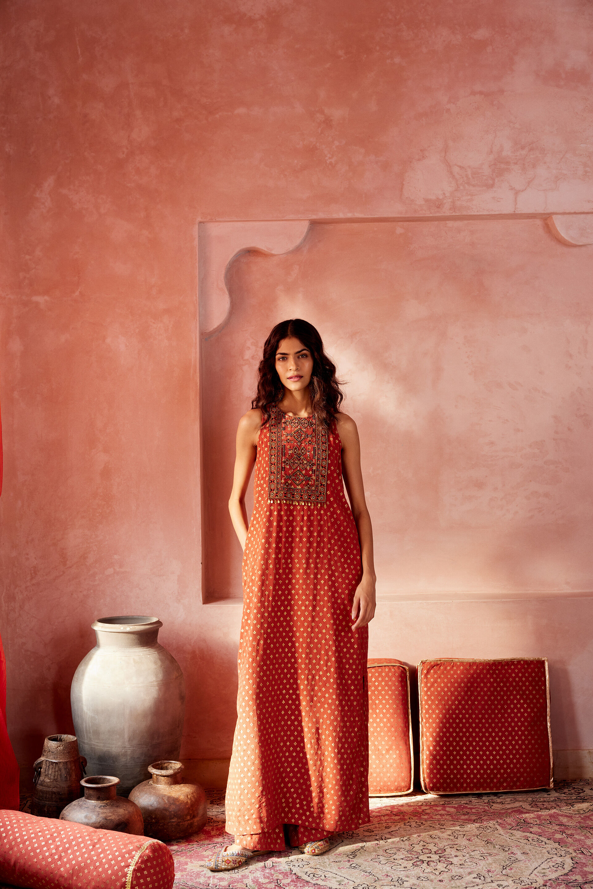 Buy Ethnic Dresses for Women Online Long Printed Dresses at Global Desi