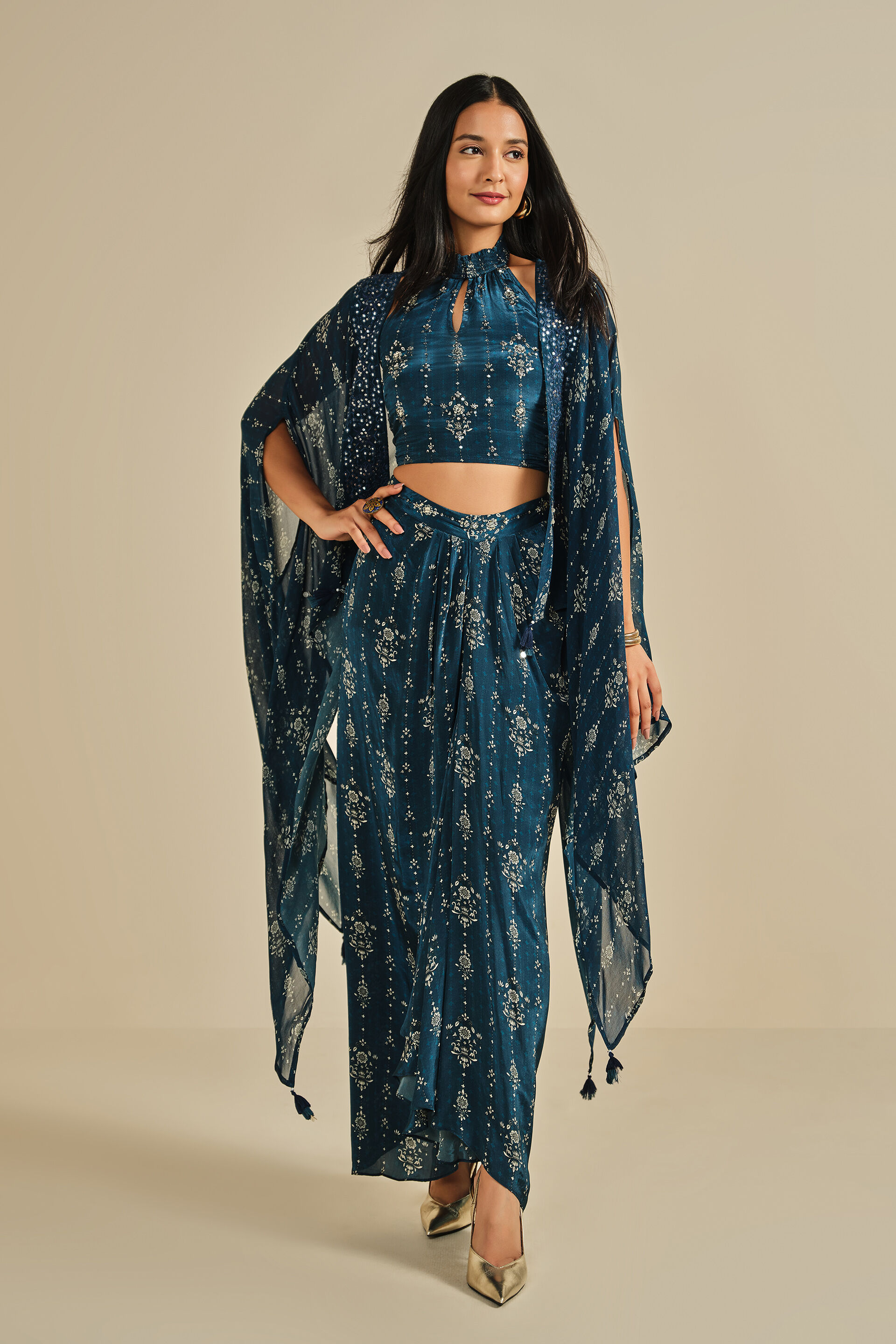 Baarishein Skirt Set, Blue, image 3