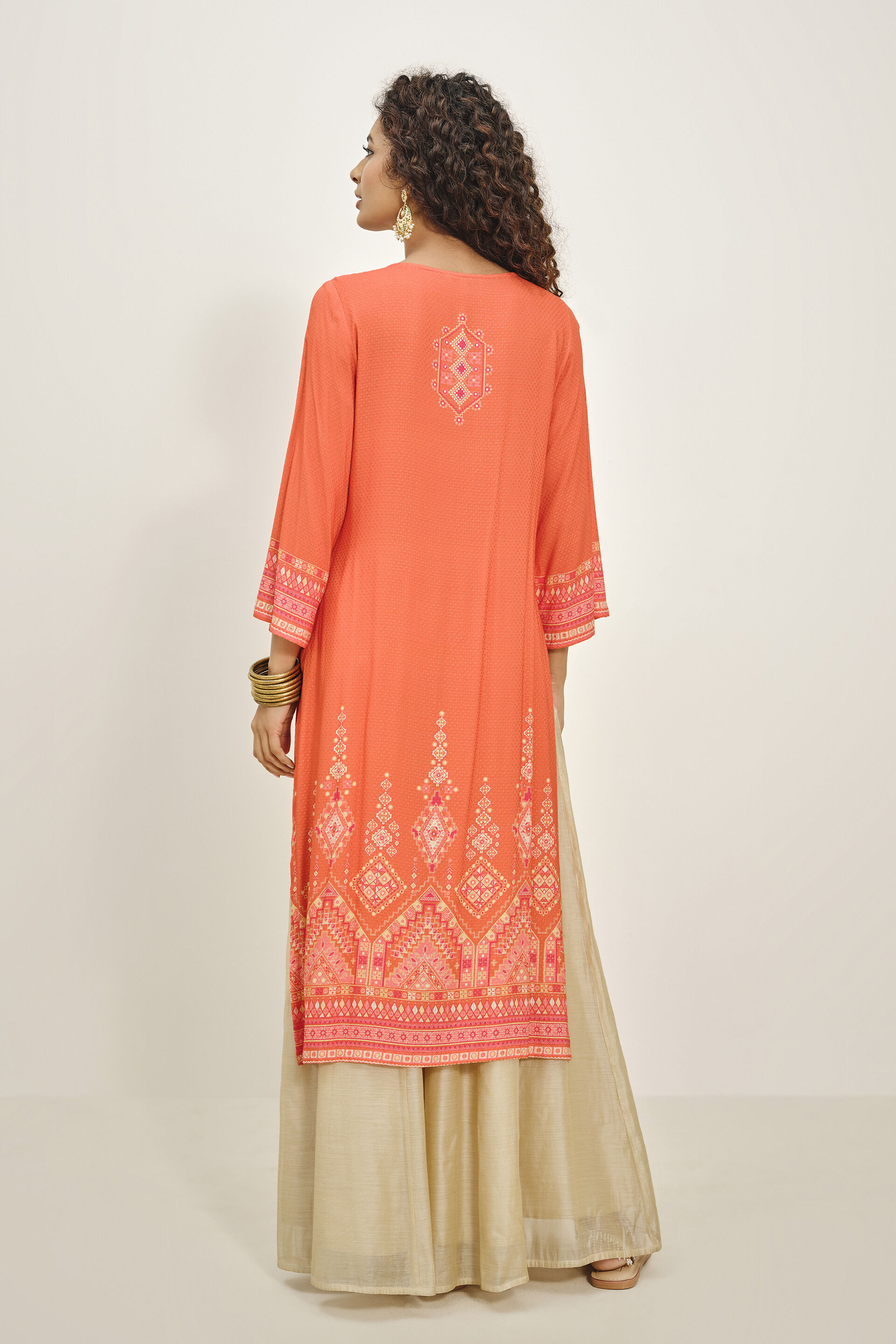 Dhalta Suraj Kurta, Orange, image 5