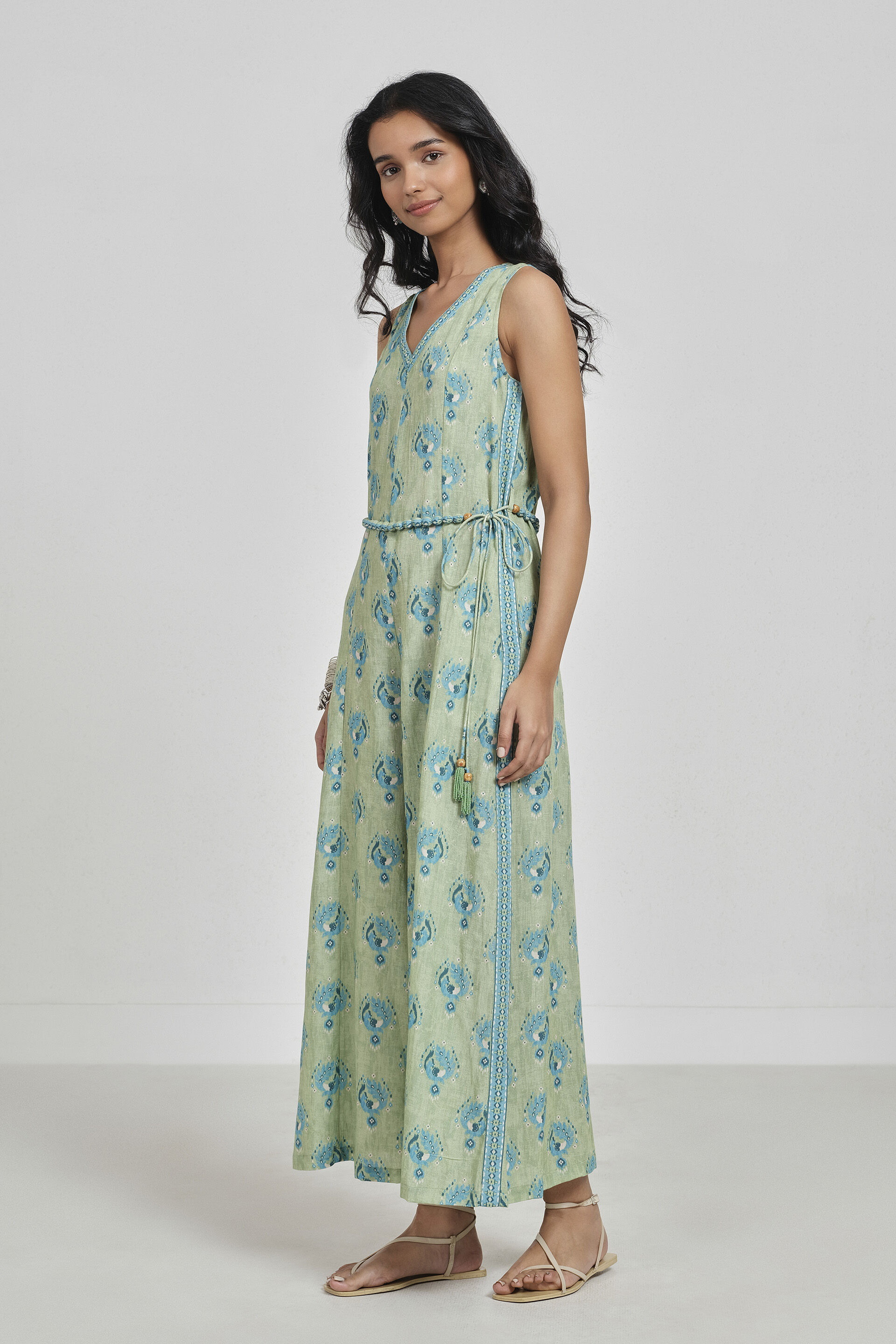 Sanaya Printed Jumpsuit, Sage Green, image 3