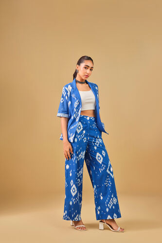 Ikat Inspired Blue Cotton Co-ord, Blue, image 2