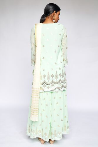 4 - Sage Green Embroidered Straight Suit, image 4
