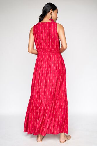 5 - Hot Pink Geometric Fit and Flare Gown, image 5