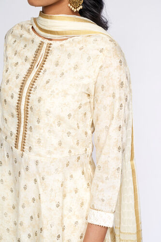 7 - Beige Lace Fit and Flare Suit, image 7