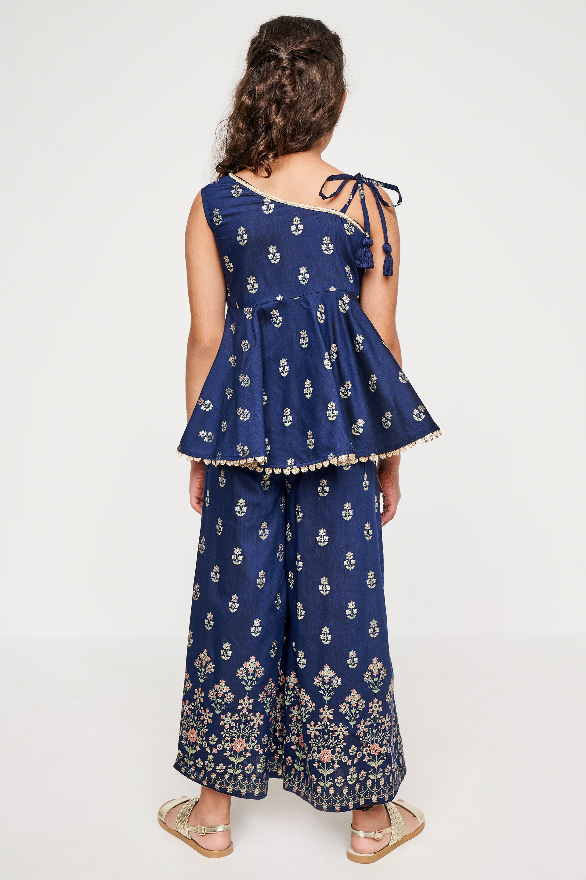 Indigo Khadi Flared Suit, Indigo, image 9