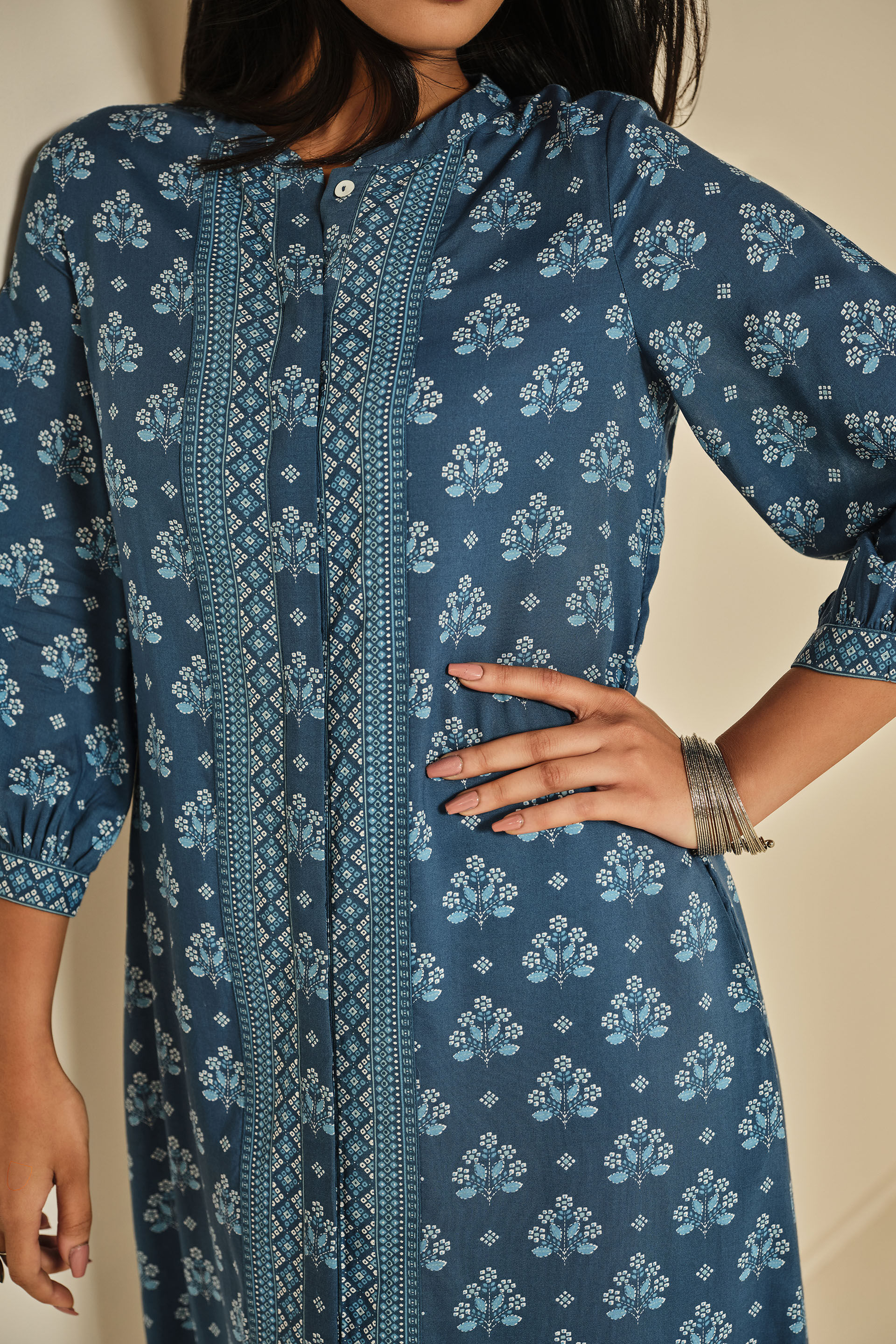 Dildaar Kurta, Indigo, image 4
