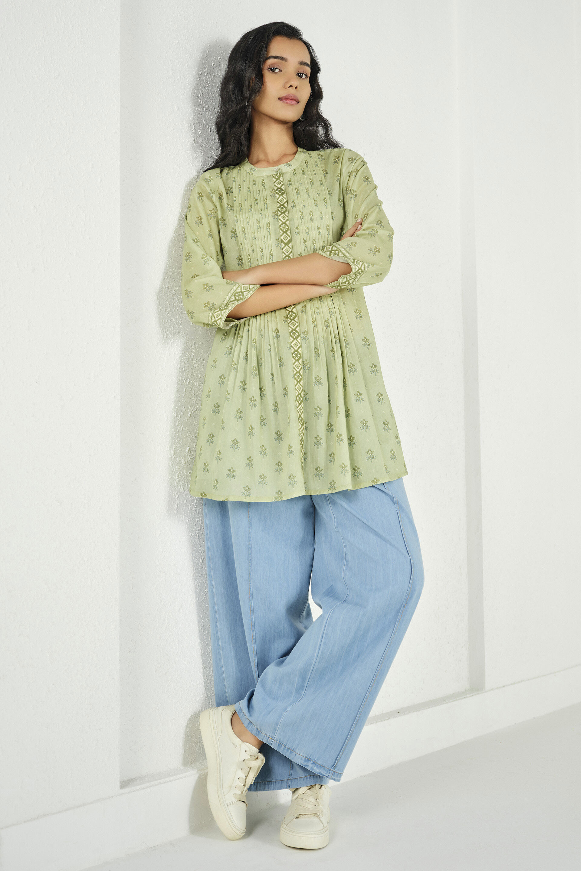 Spring Green Cotton Tunic, Green, image 4