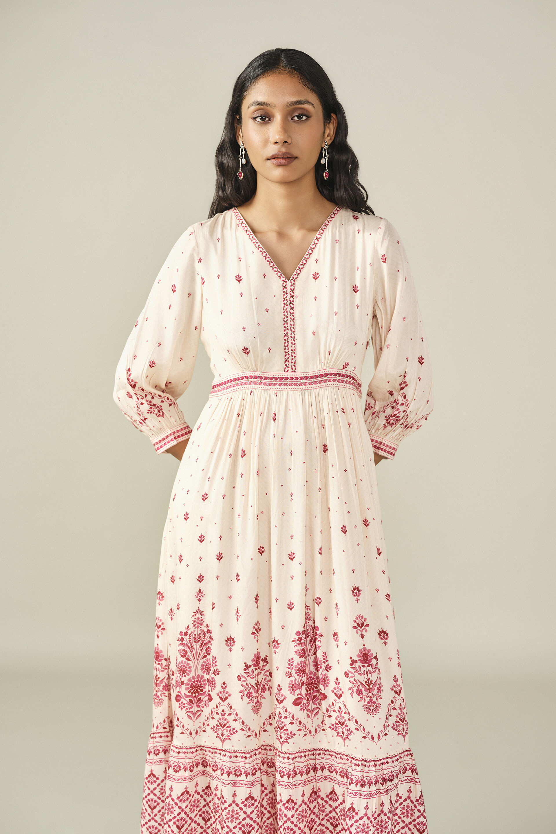 Tiered Maxi Dress in White, White, image 3