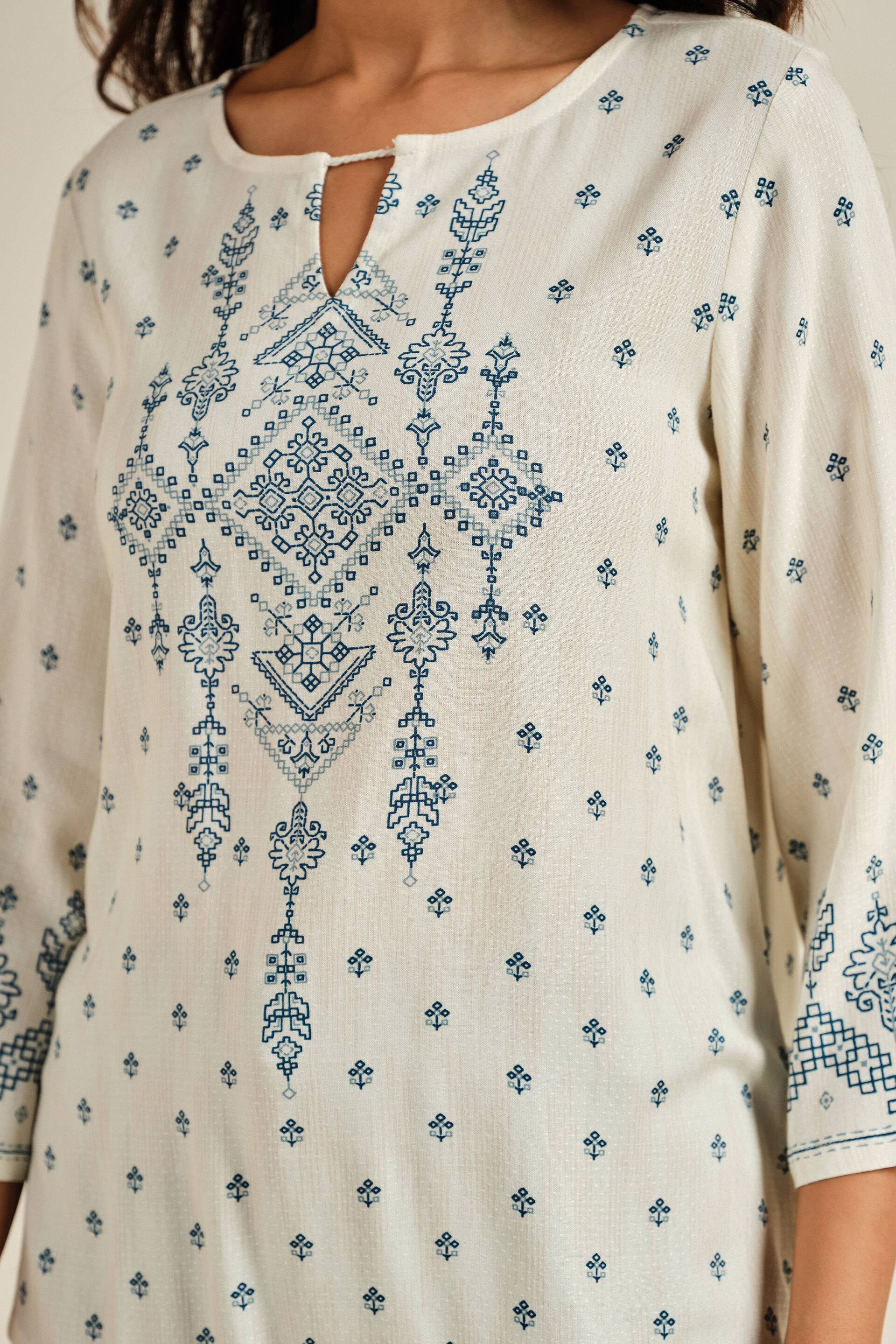 Rimjhim White Top, Off White, image 4