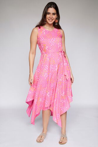 4 - Pink Floral Fit and Flare Dress, image 4