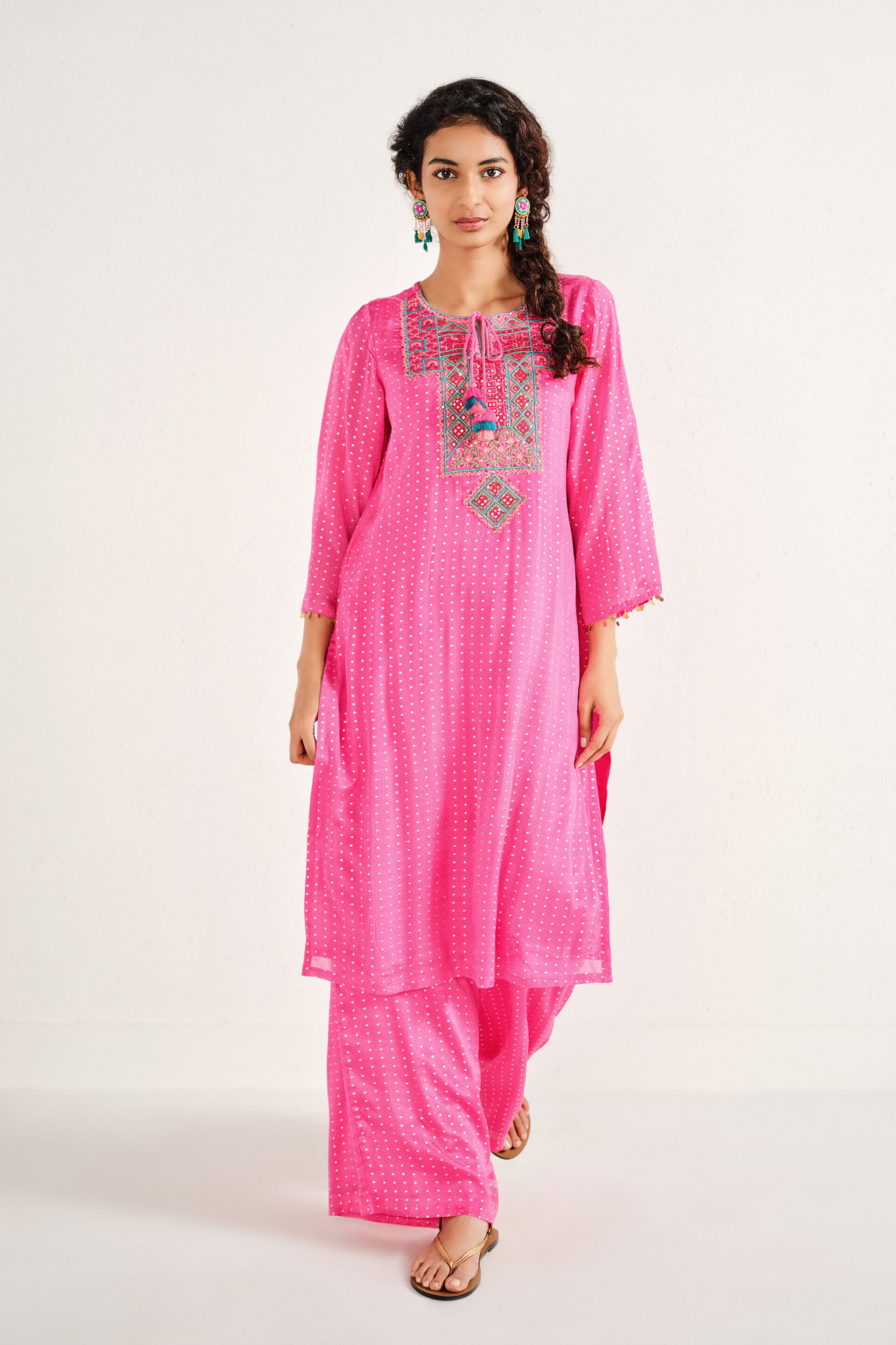 Gulabi Raah Embroidered Kurta Set, Pink, image 5
