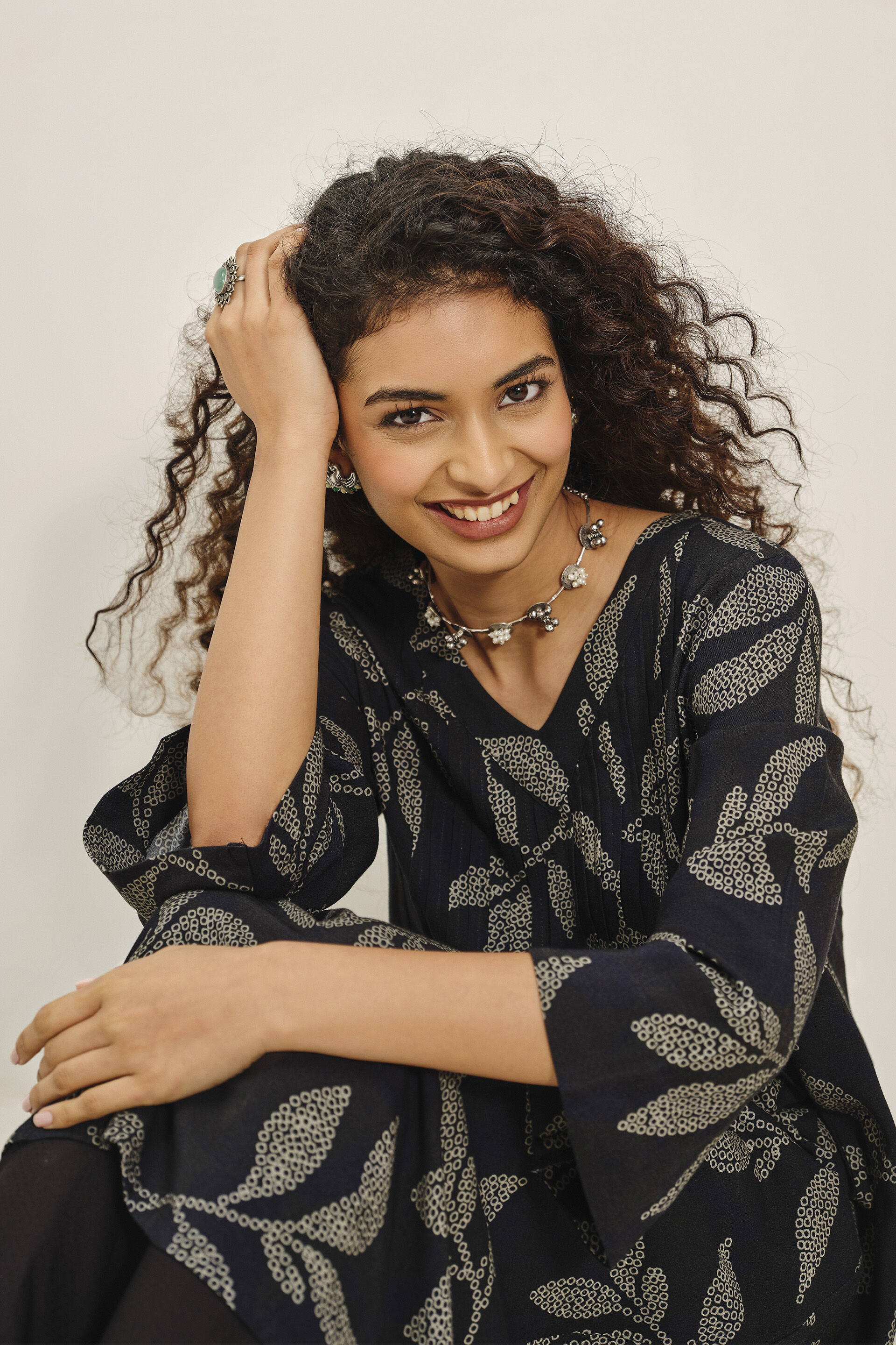 Kokum Black Kurta, Black, image 2