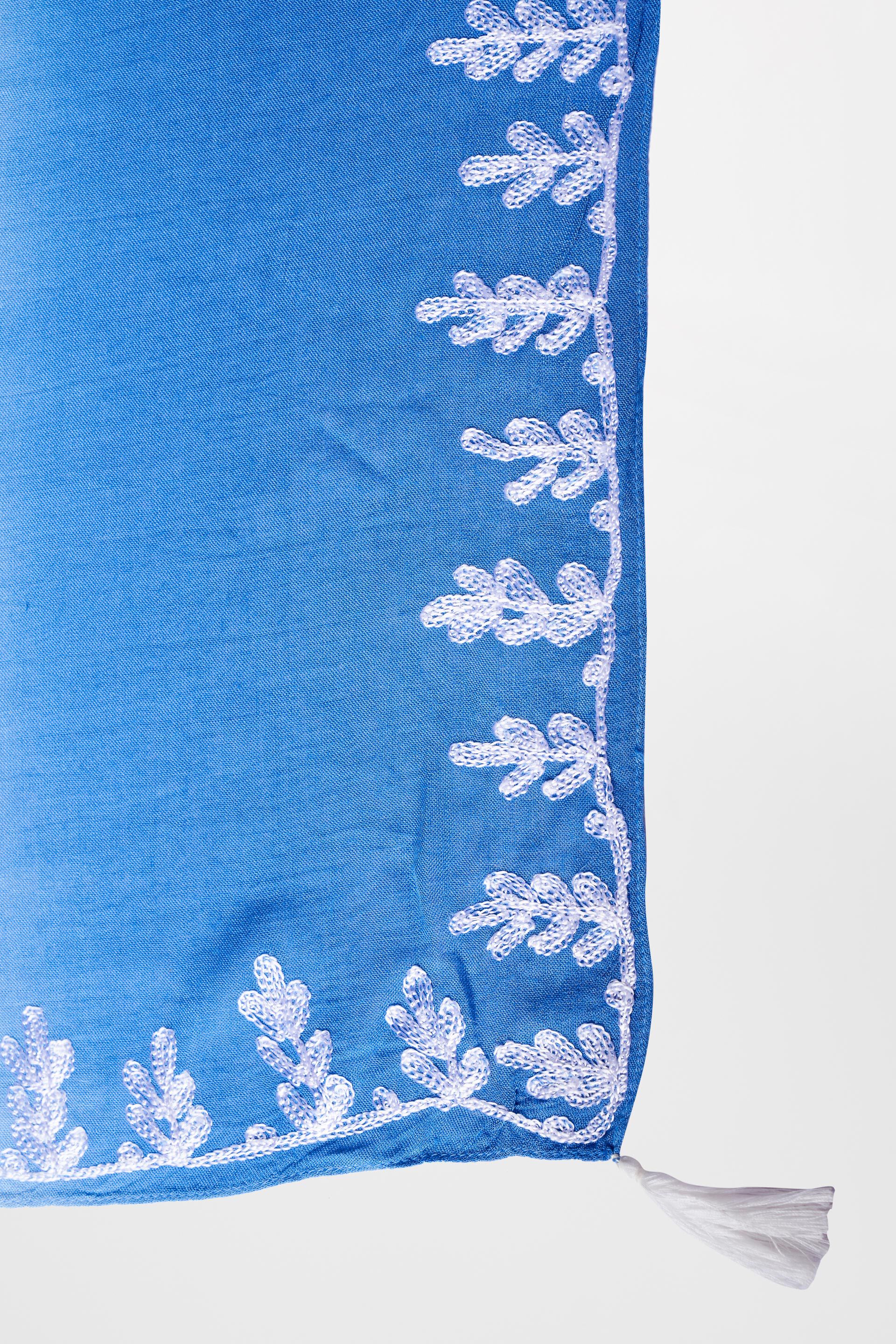 Blue Viscose Scarf, , image 2