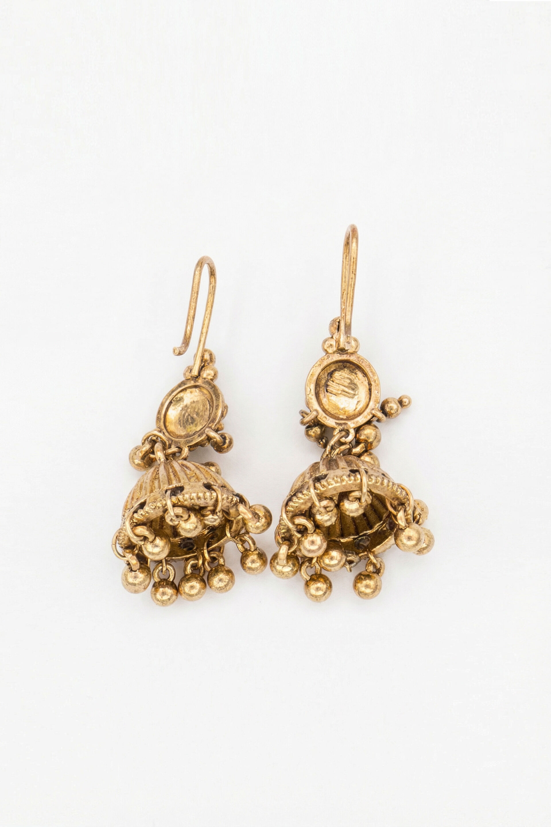 Golden Cluster Bell Earrings, , image 2