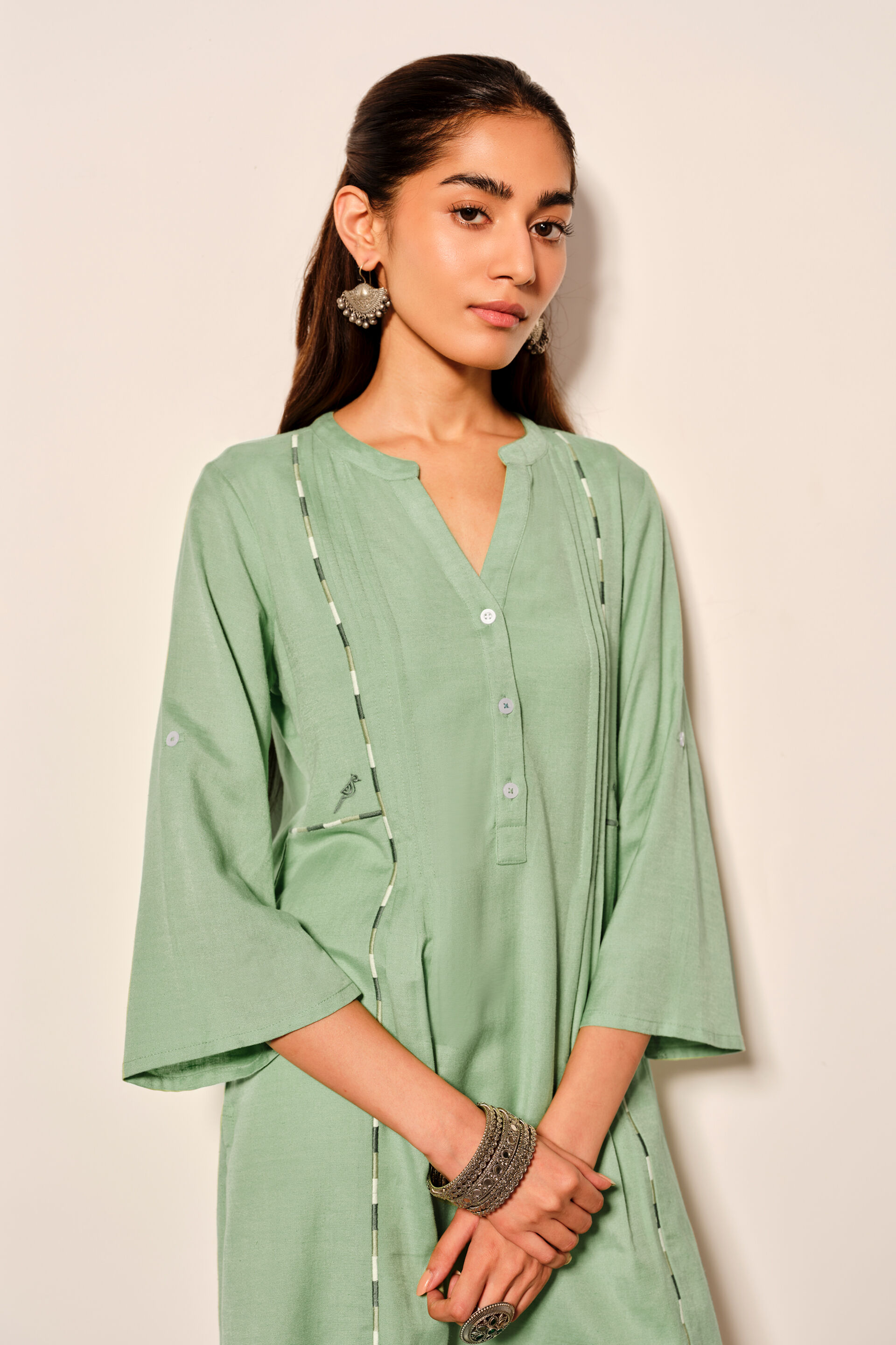 Sage Green Viscose Blend Tunic, Sage Green, image 3