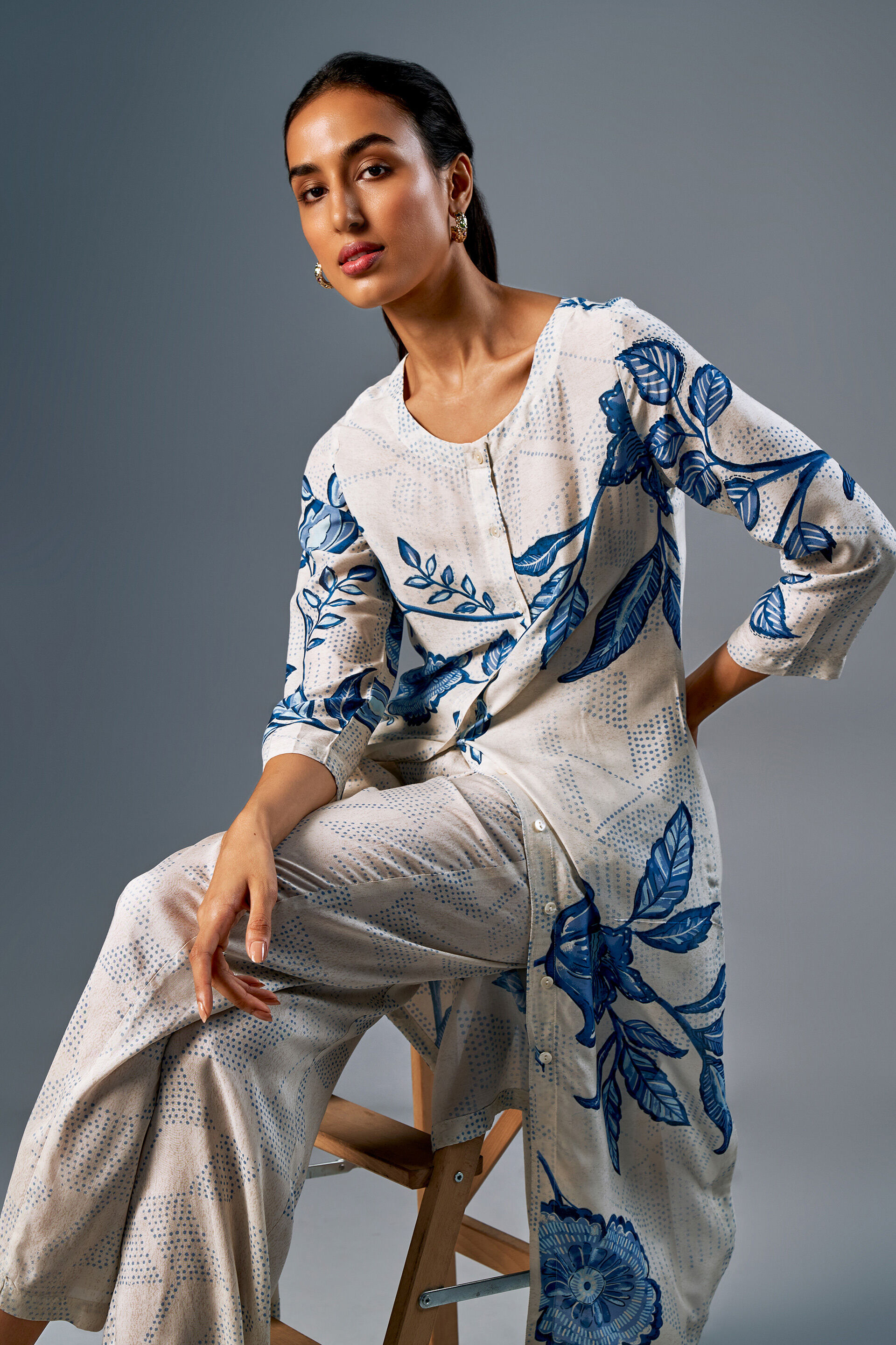 Bahara White Kurta Set, Off White, image 5