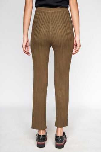 3 - Olive Solid Straight Pants, image 3