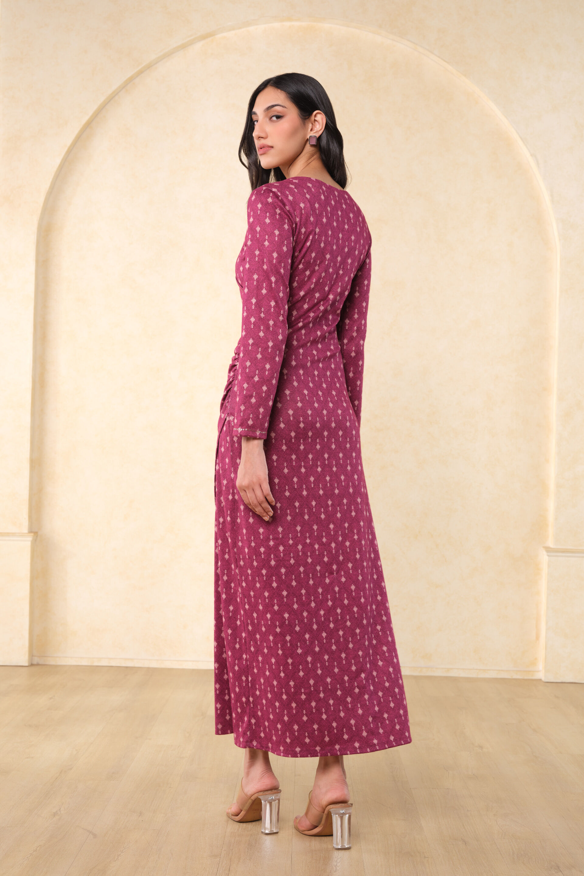 Thumka Maxi Dress, Wine, image 3