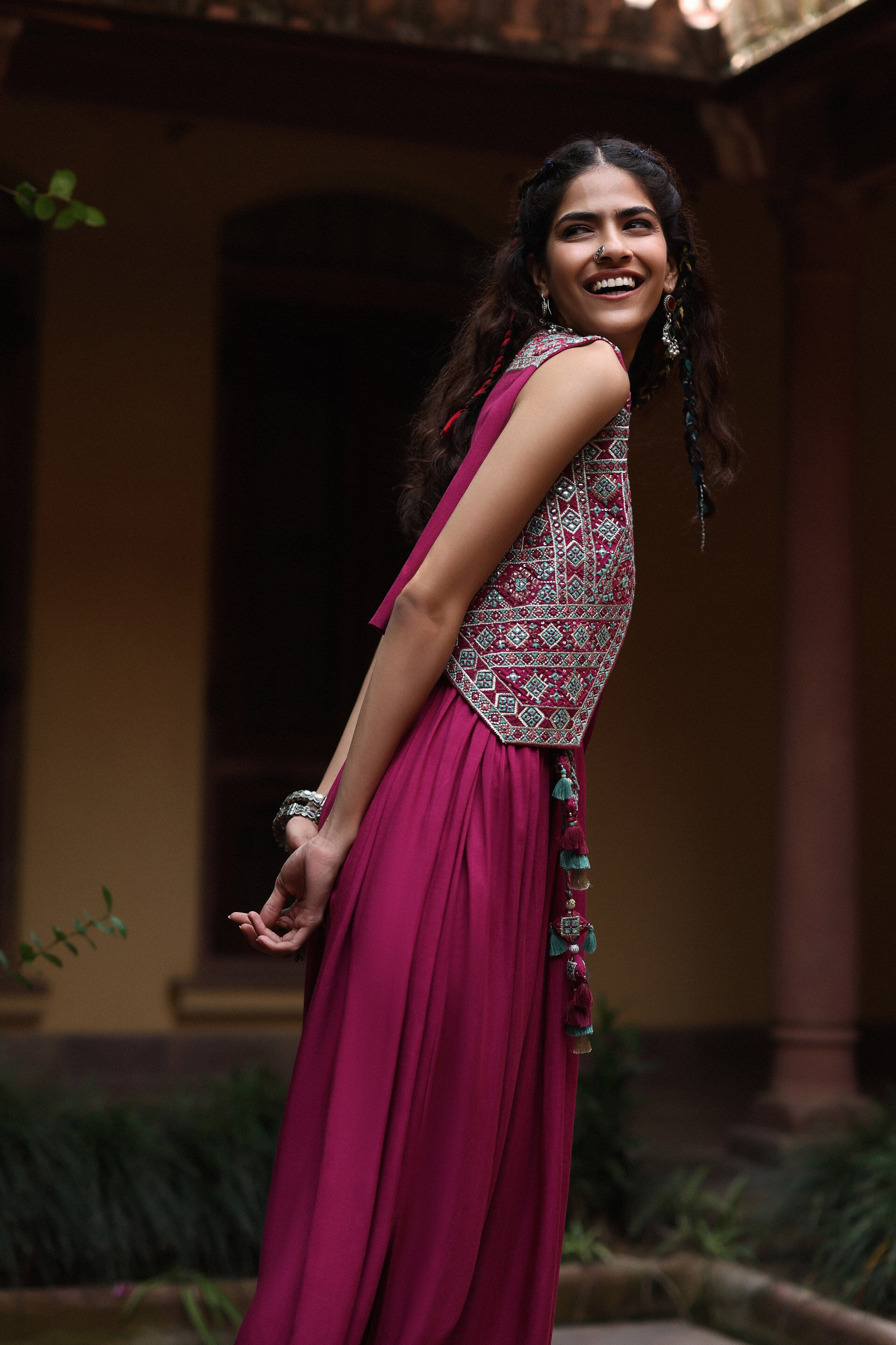 Manmarzi Jumpsuit Set, Wine, image 6