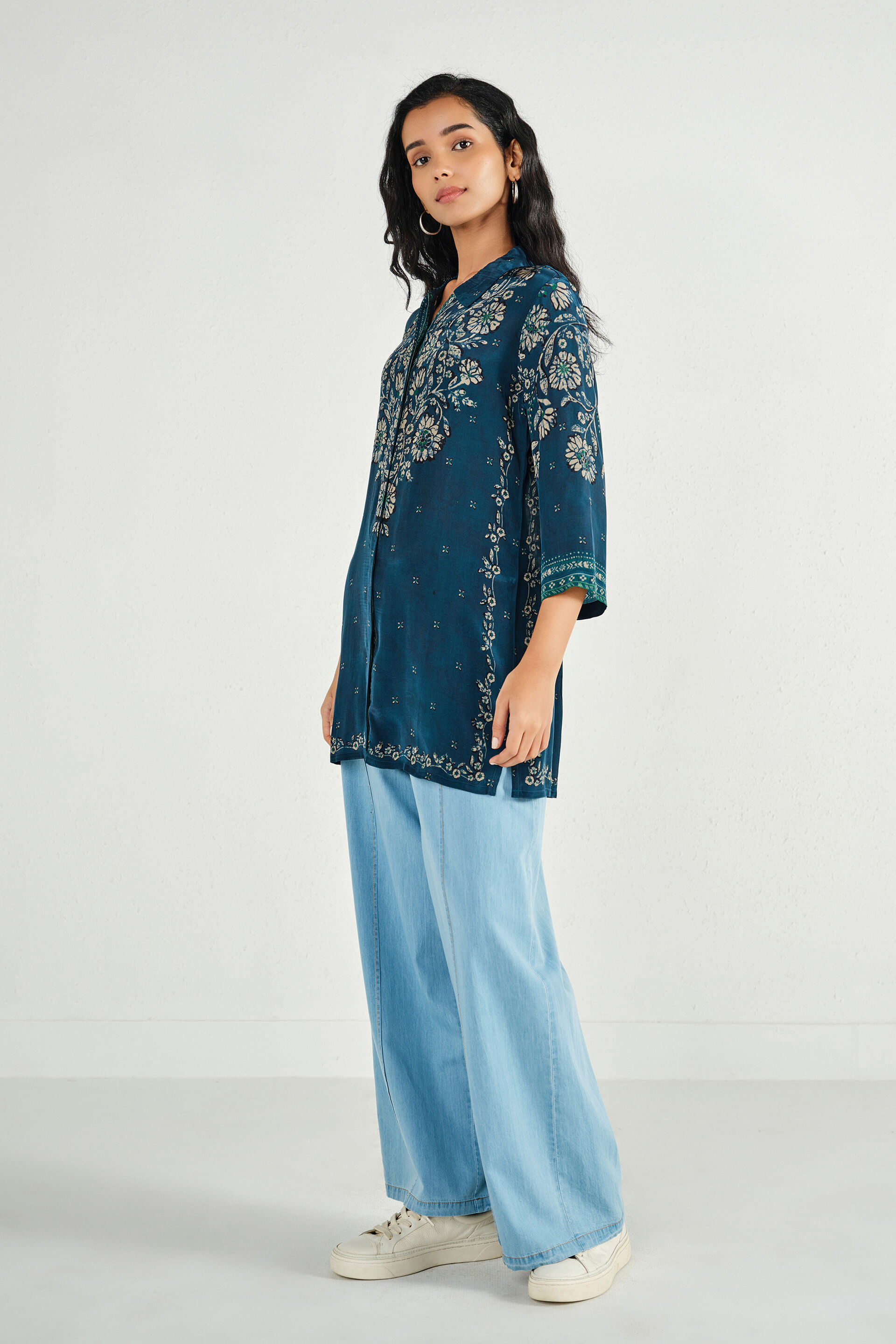 Zoya Shirt-Tunic, Indigo, image 2
