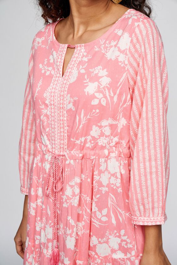 5 - Pink Floral Fit & Flare Dress, image 5