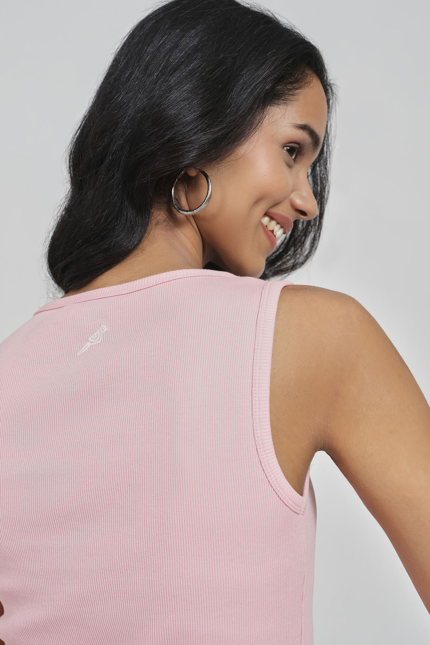 Pink Rib Top Buy Pink Ribbed Sleeveless Top Online In India at Global Desi S26S399TP ...