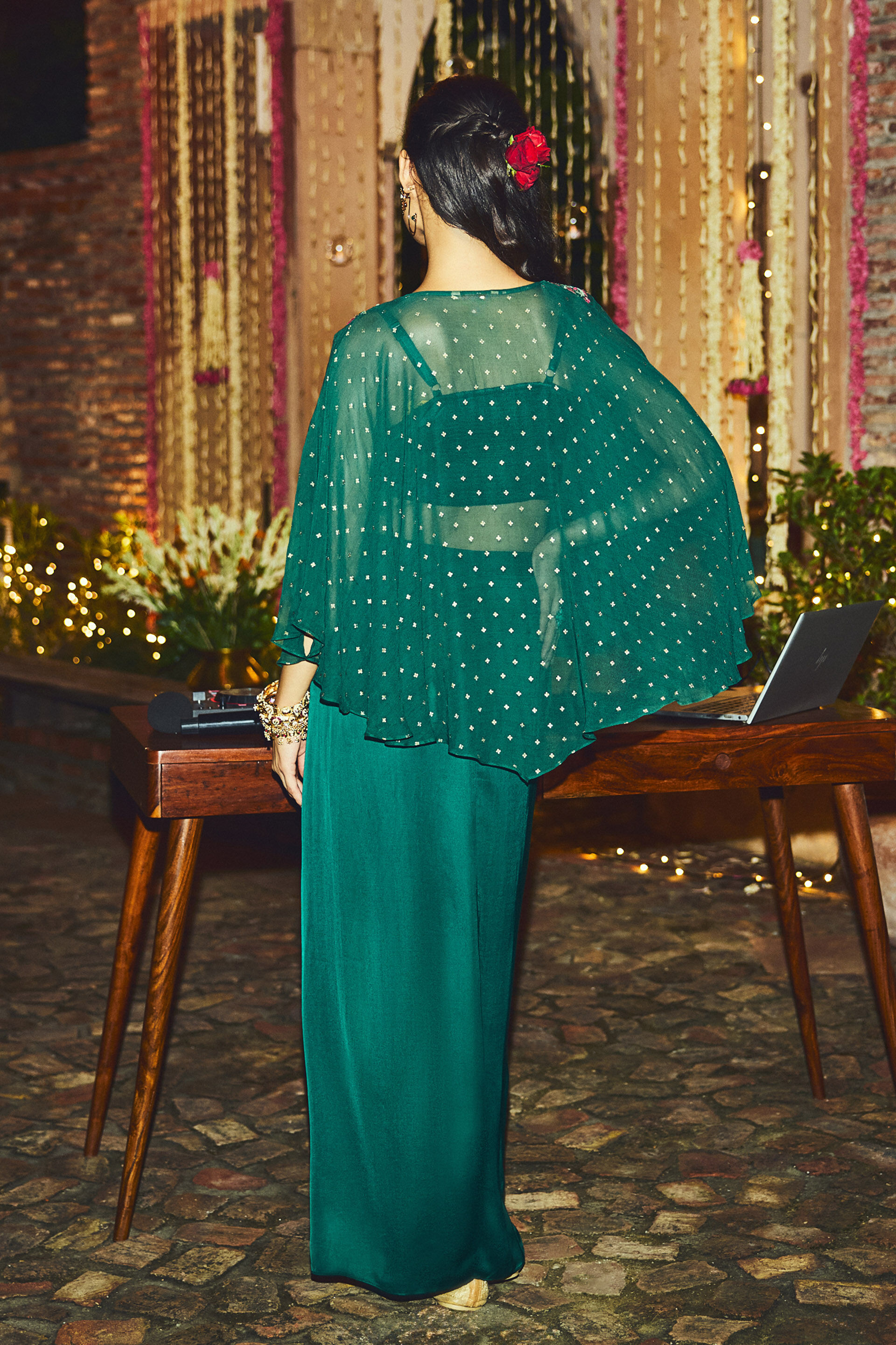 Harihar Co-ord Set, Green, image 4